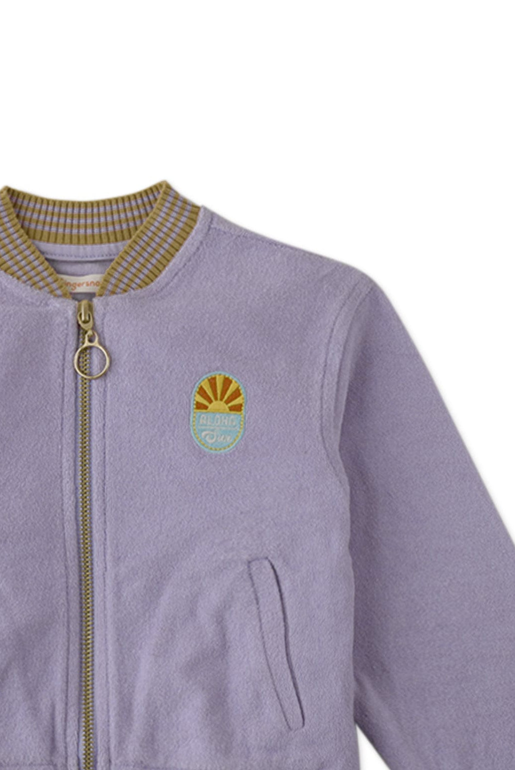 جينجرسنابس جاكيت كم طويل بسحاب أمامي وجيوب بناتي أرجواني