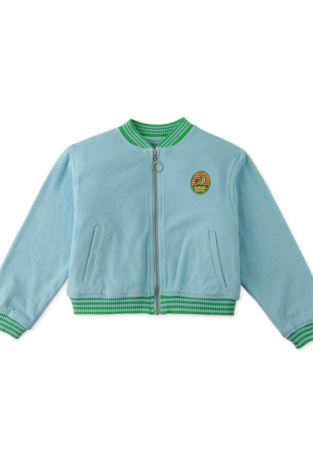 جينجرسنابس جاكيت سادة بسحاب أمامي كم طويل بناتي أزرق