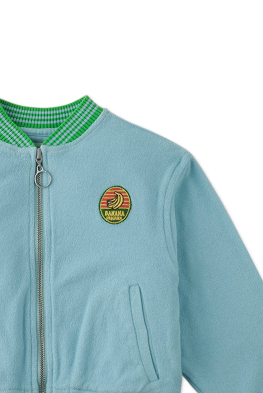 جينجرسنابس جاكيت سادة بسحاب أمامي كم طويل بناتي أزرق