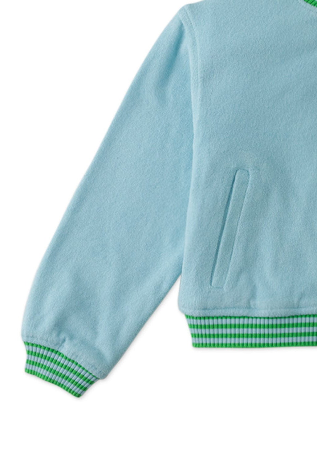 جينجرسنابس جاكيت سادة بسحاب أمامي كم طويل بناتي أزرق