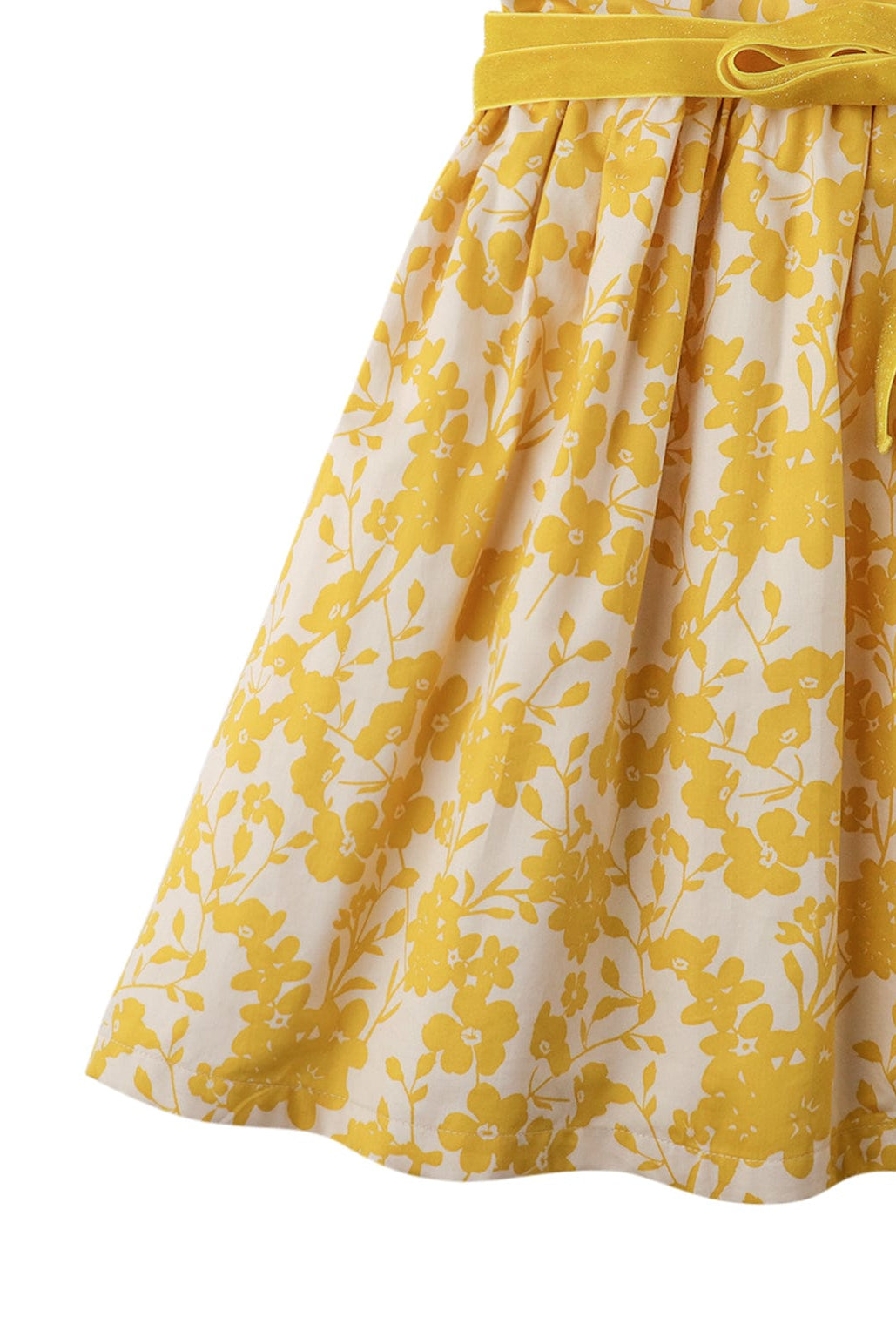 جينجرسنابس فستان بناتي منسوج مورد كم قصير أصفر