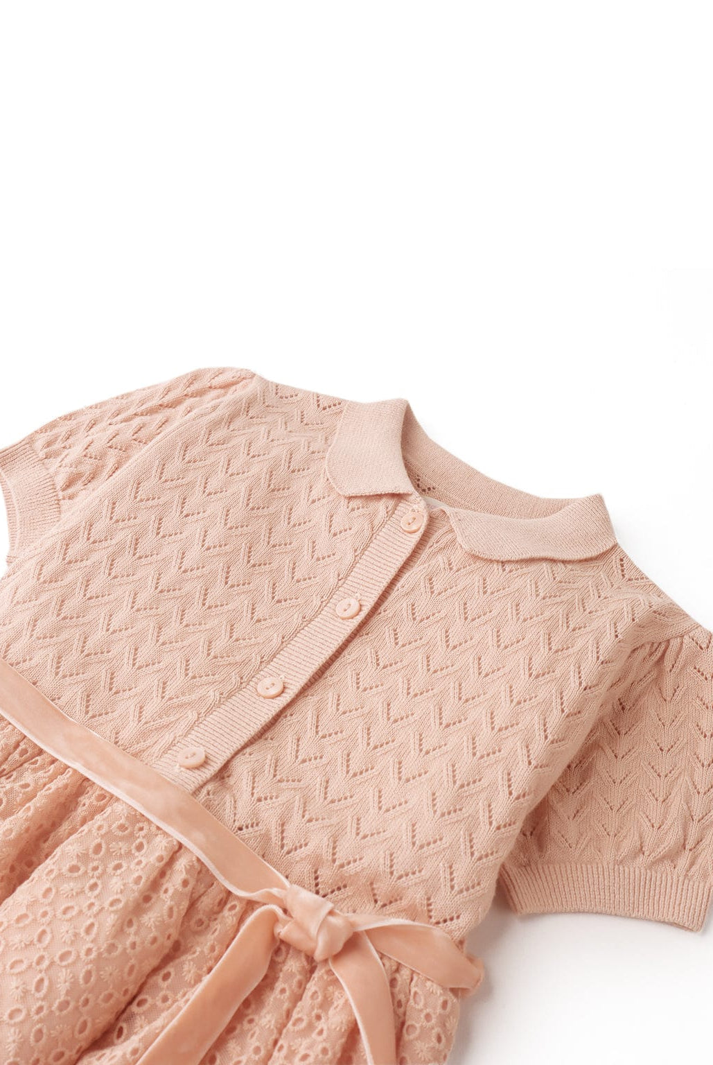 جينجرسنابس فستان بناتى بزراير وحزام على الخصر