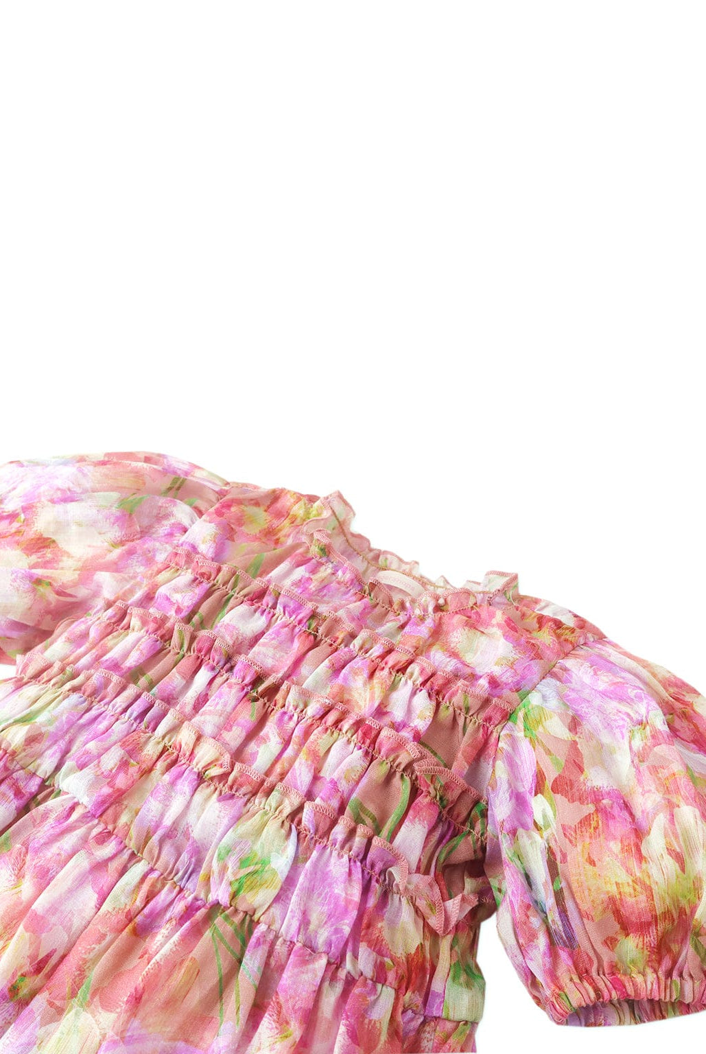 جينجرسنابس فستان بطبعة بناتى وكشكشه من الصدر