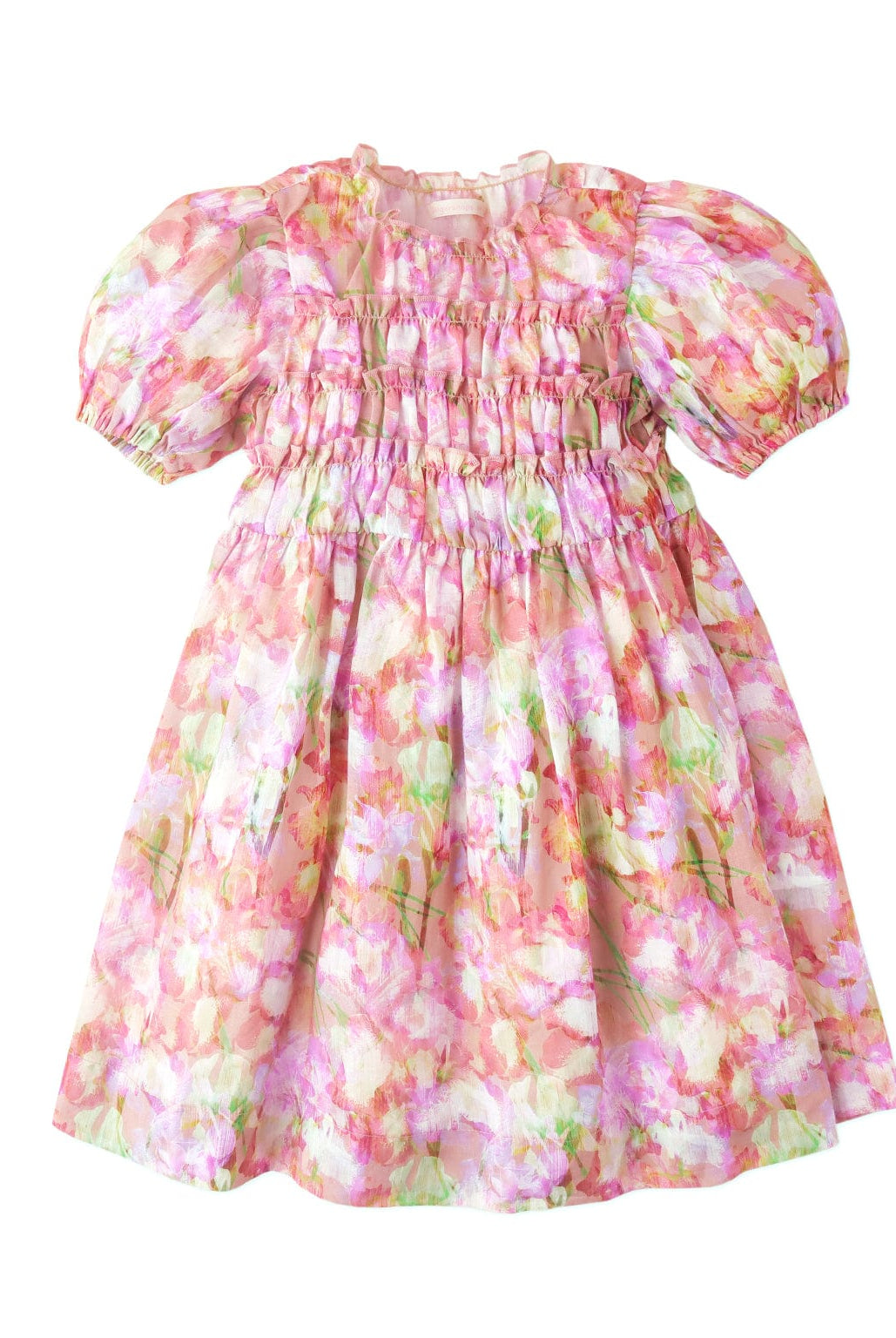 جينجرسنابس فستان بطبعة بناتى وكشكشه من الصدر