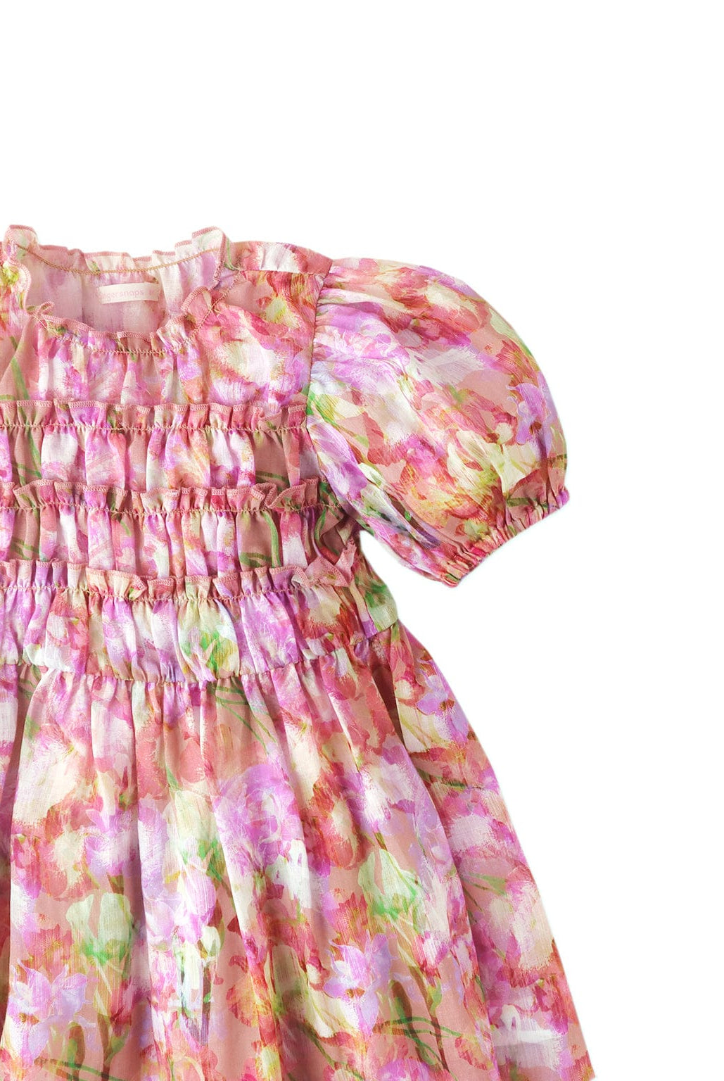 جينجرسنابس فستان بطبعة بناتى وكشكشه من الصدر