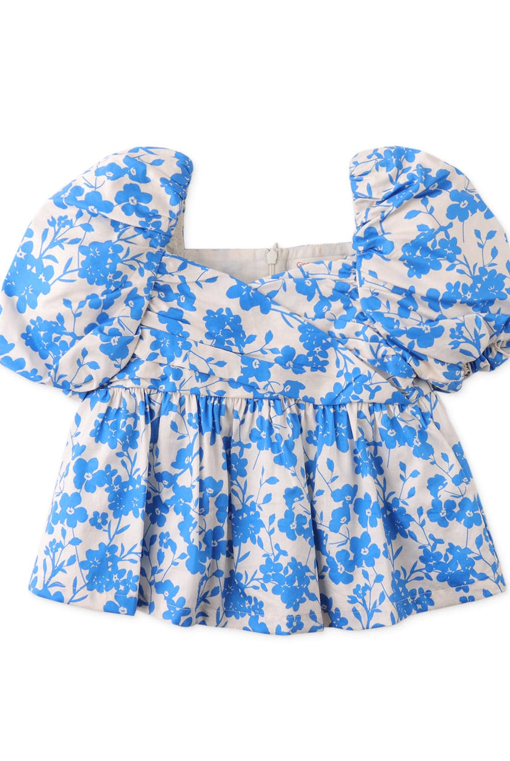 جينجرسنابس طقم شورت مشجر وبلوزة نص كم بناتي أزرق