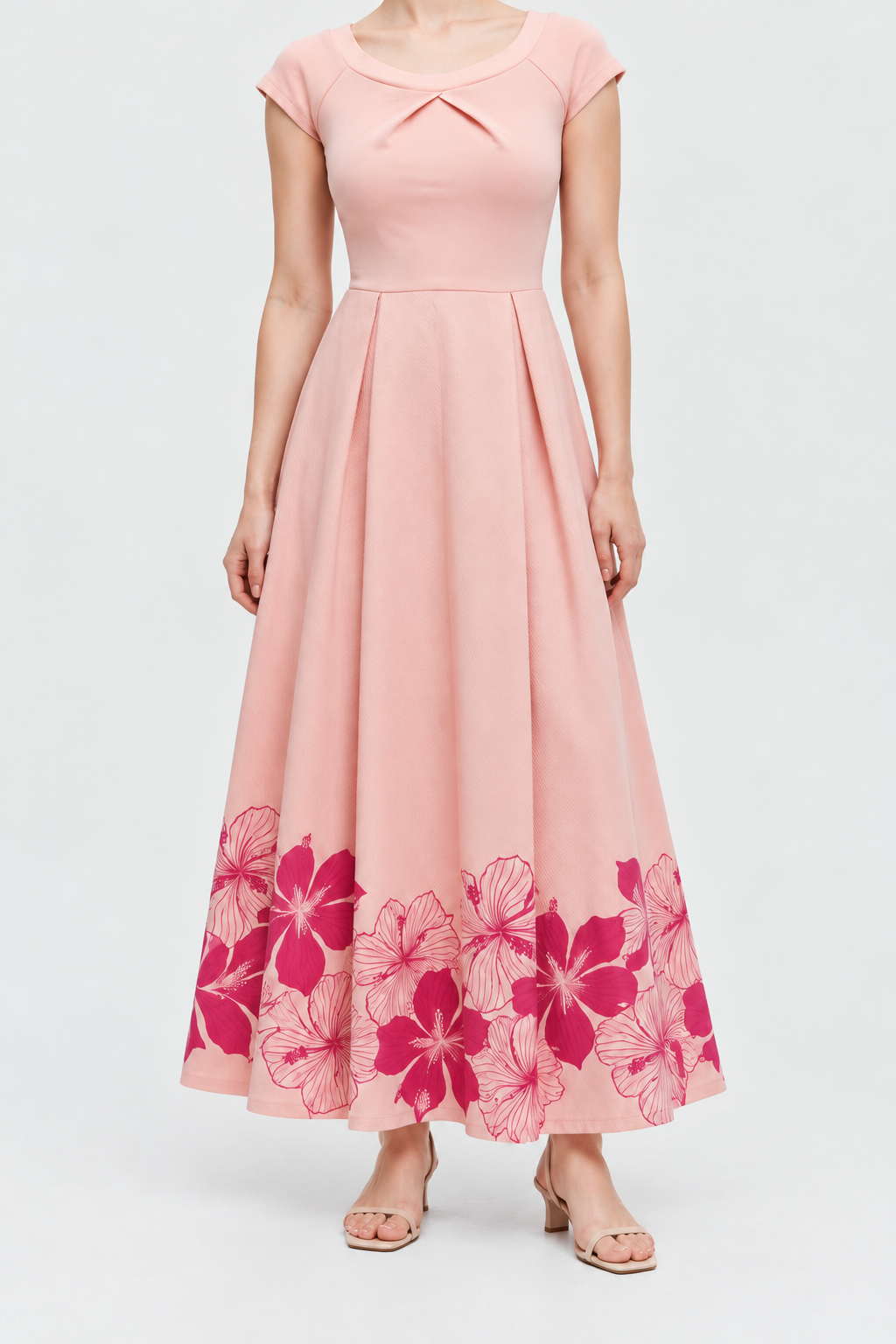 GL126 peach garment front - model alice