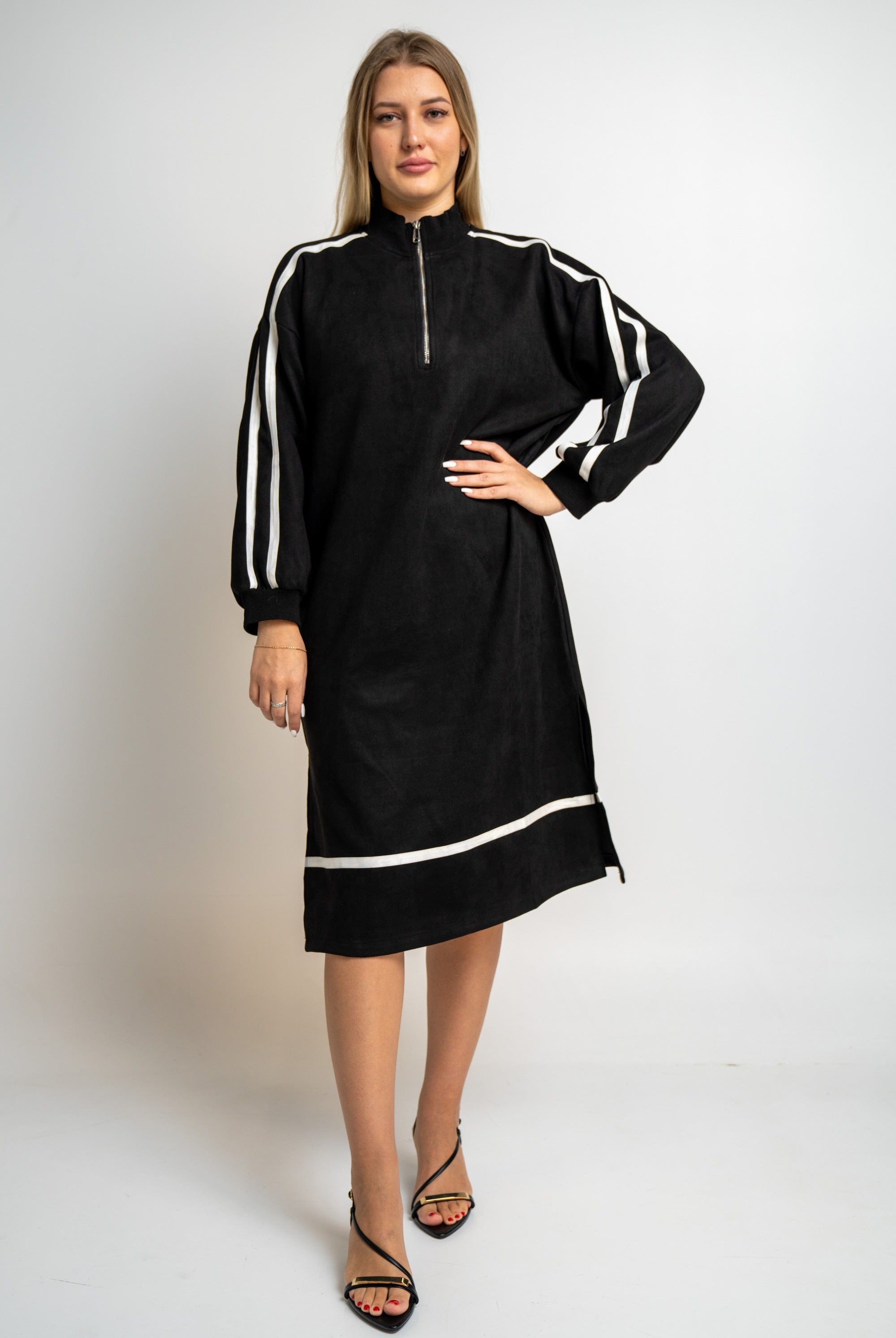 نتشي فستان ميدي واسع كم طويل نسائي