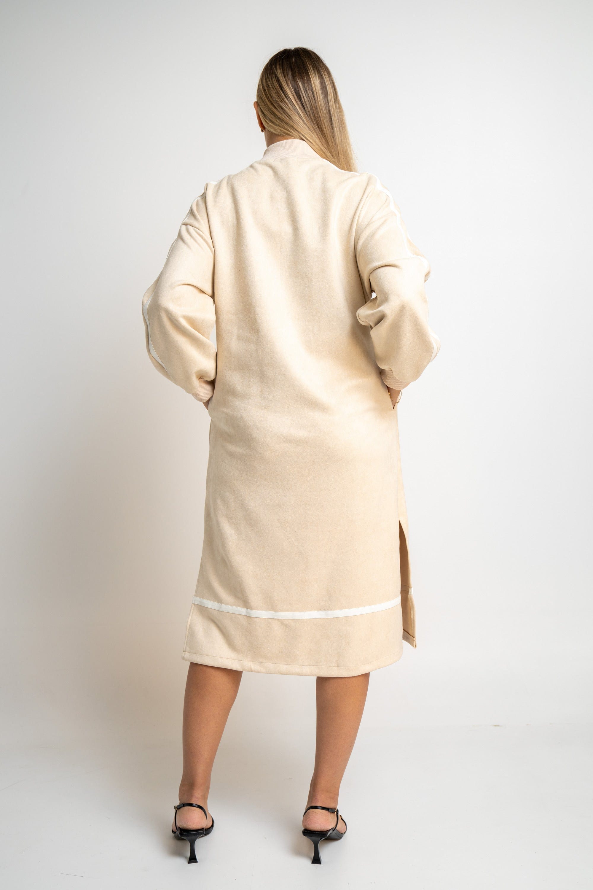 نتشي فستان ميدي واسع كم طويل نسائي