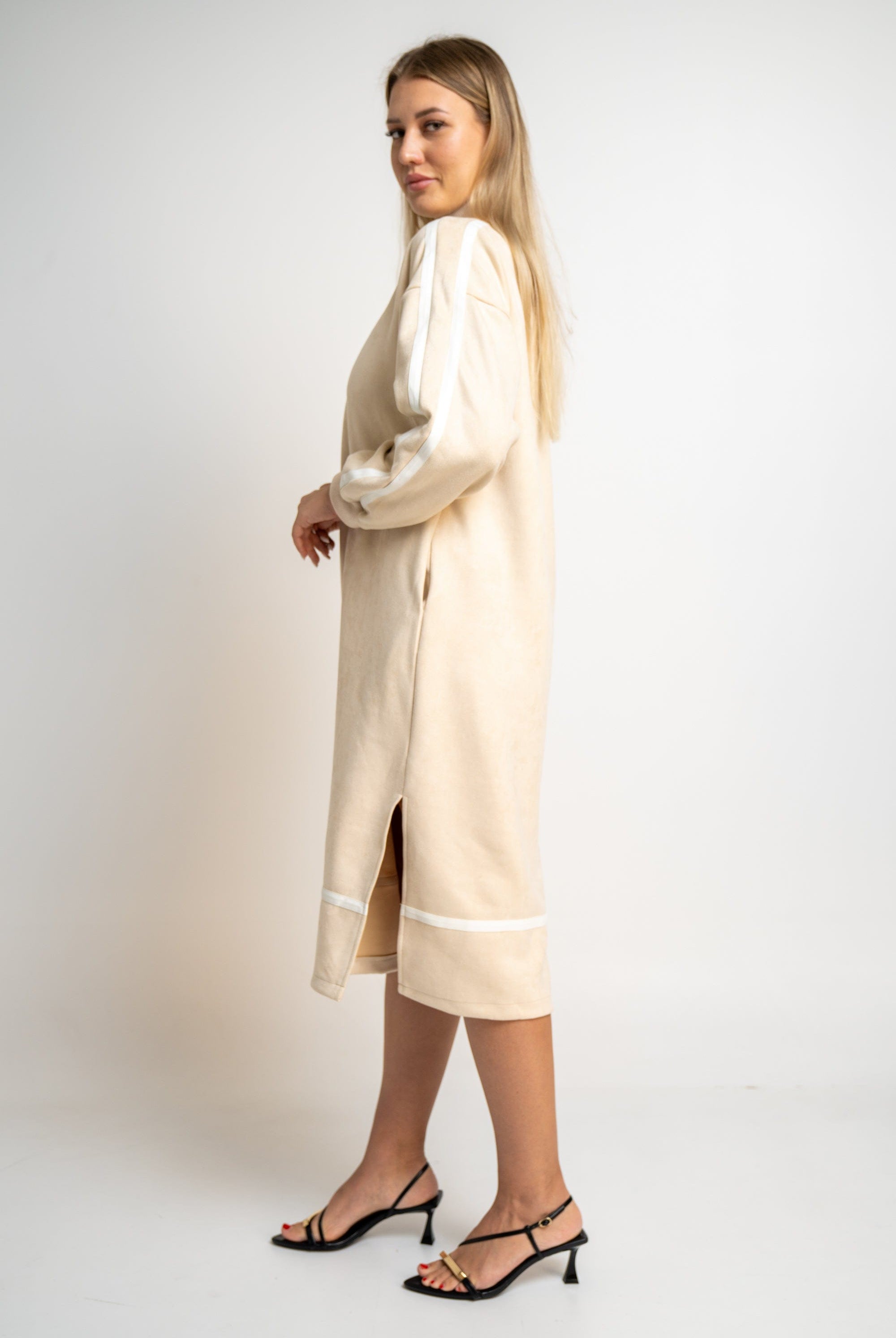 نتشي فستان ميدي واسع كم طويل نسائي