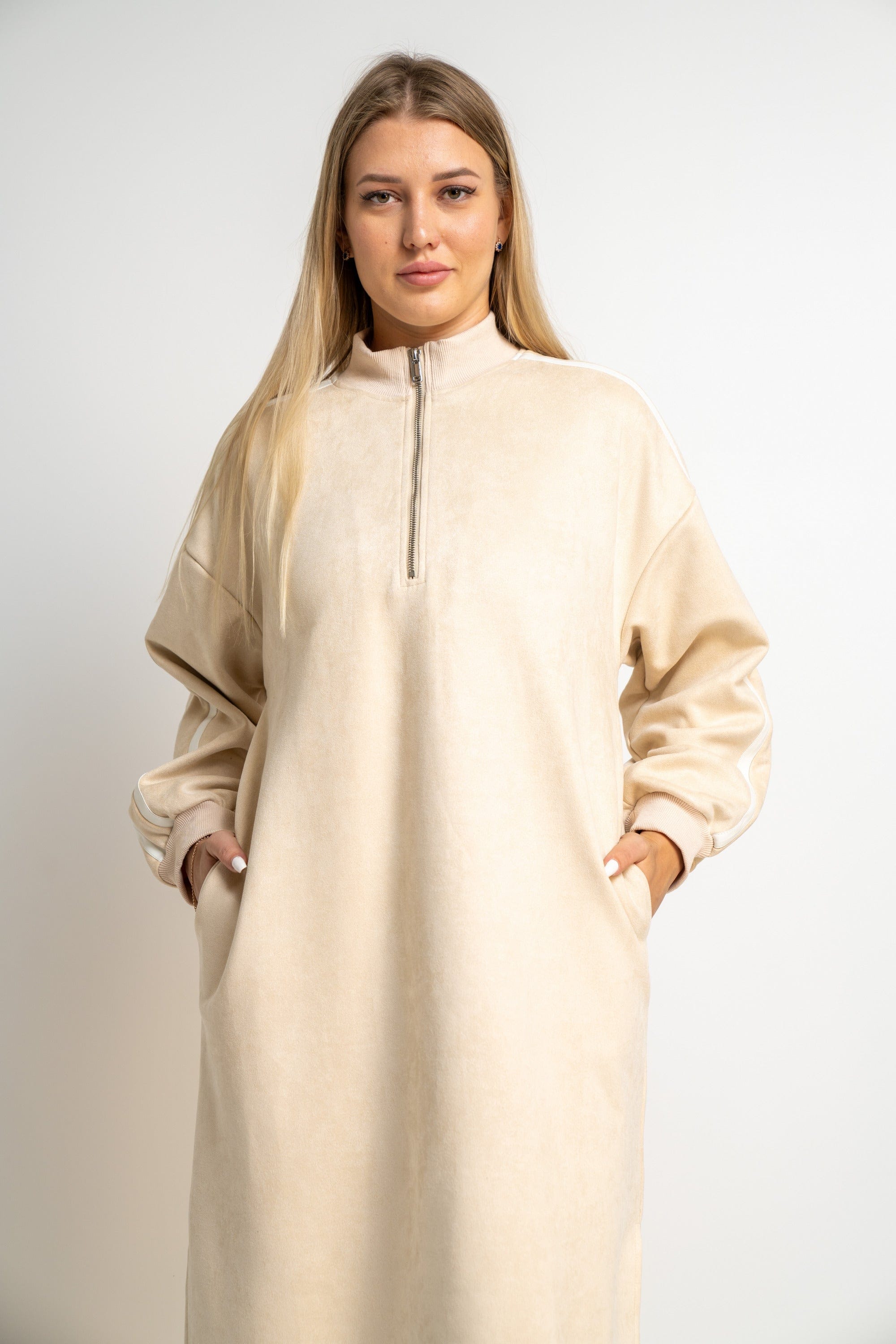 نتشي فستان ميدي واسع كم طويل نسائي