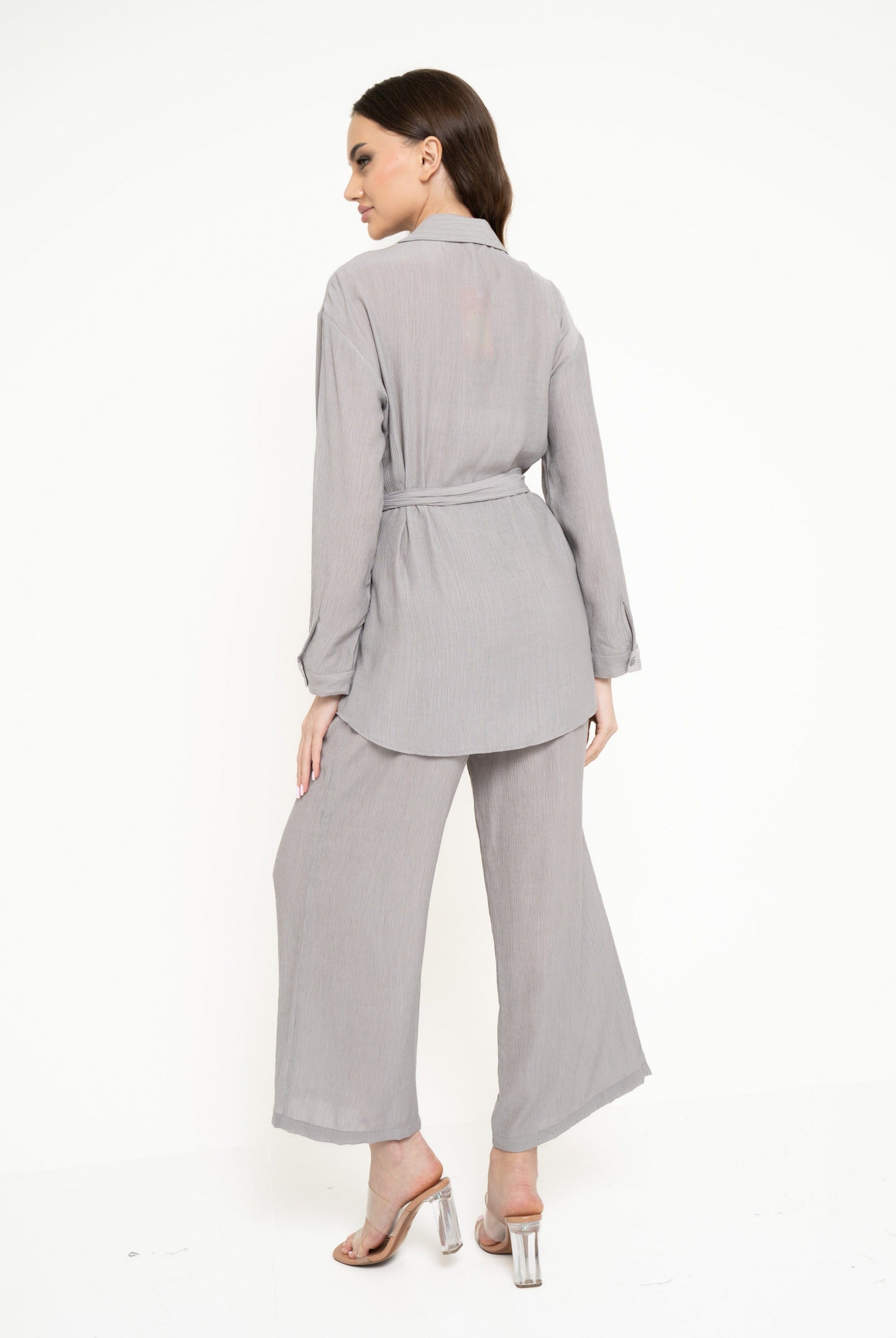 نتشي بنطلون طويل سادة واسع نسائي