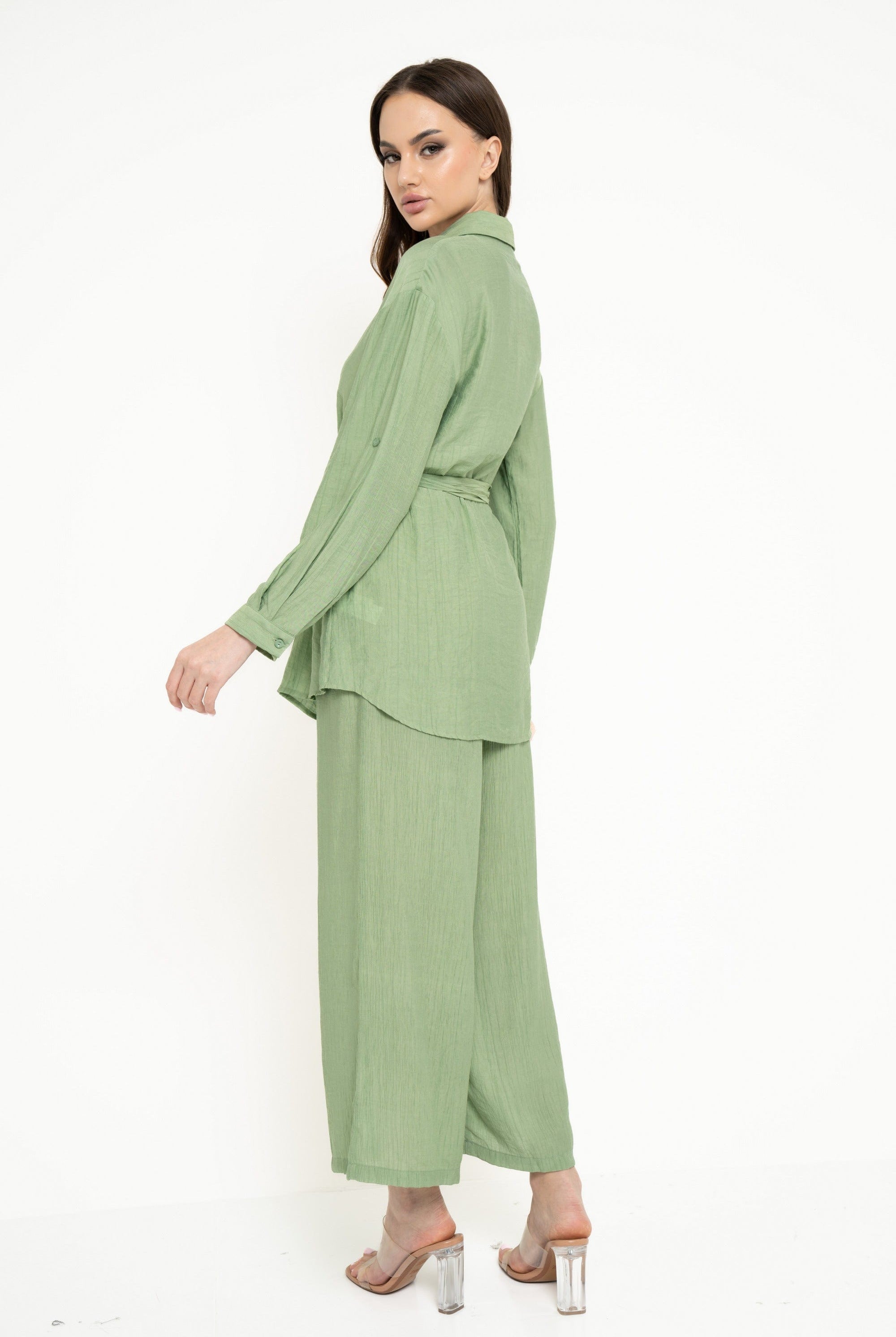 نتشي بنطلون طويل سادة واسع نسائي