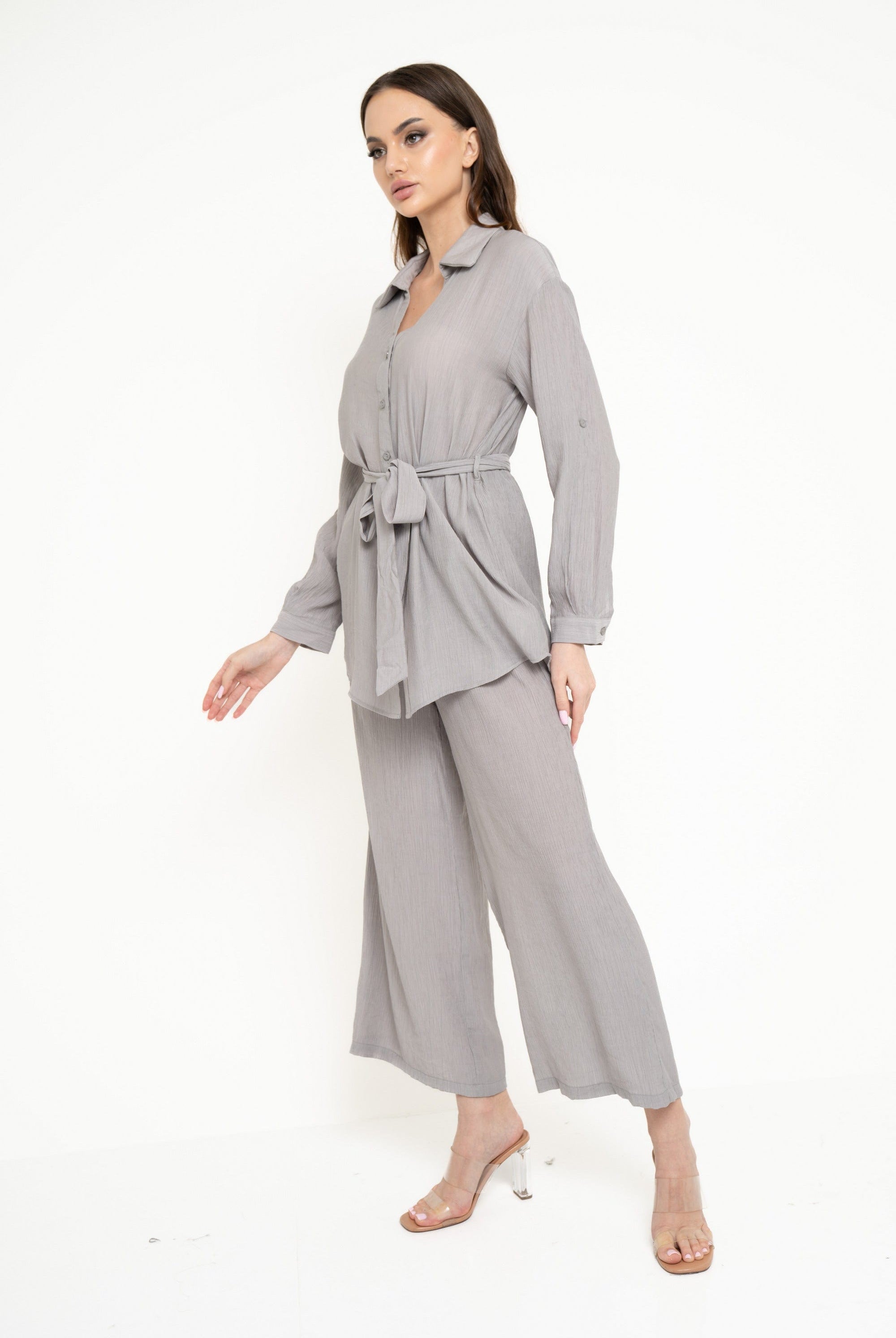 نتشي بنطلون طويل سادة واسع نسائي