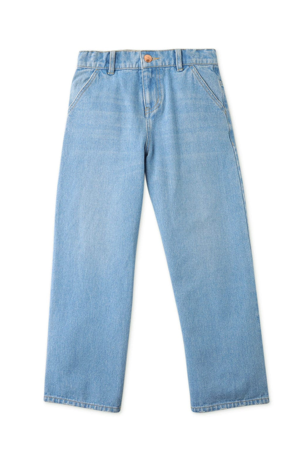 جينجرسنابس بنطلون جينز سادة أزرق بناتي - أزرق