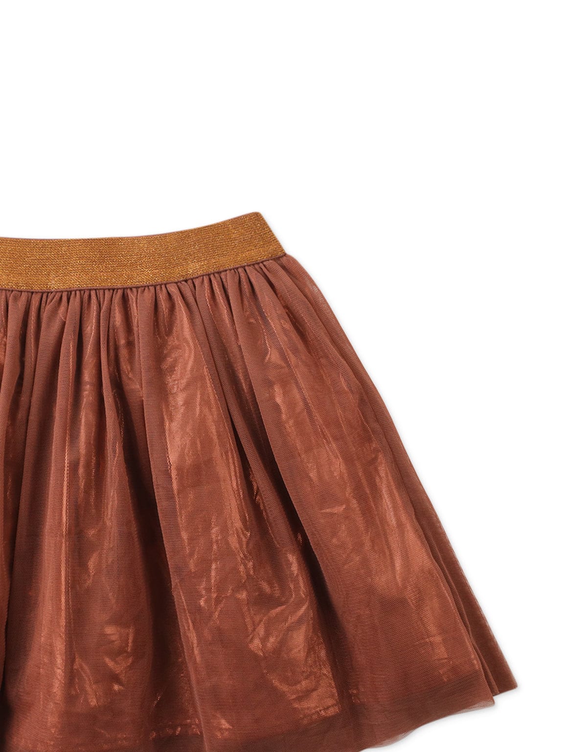 جينجرسنابس تنورة بناتي لامعة منفوشة بني