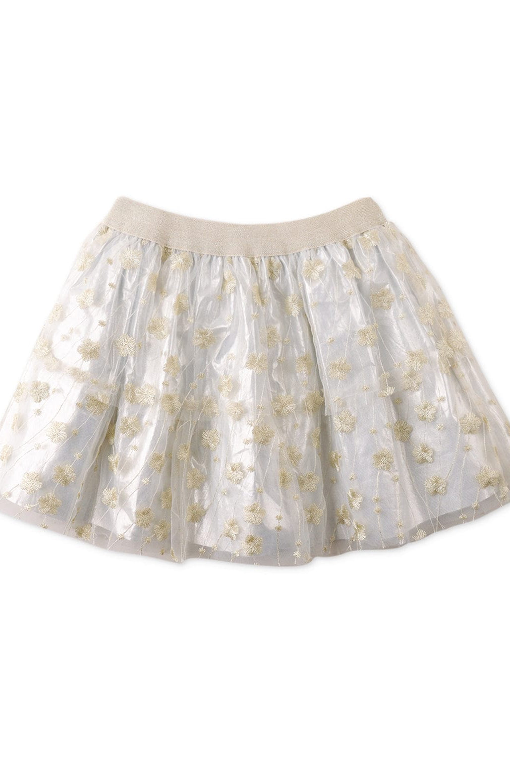 جينجرسنابس تنورة بناتي لامعة منفوشة وموردة معدني