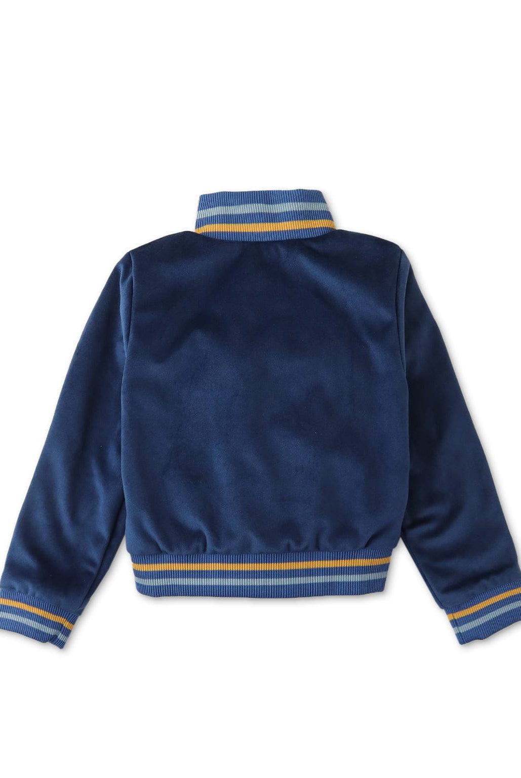 جينجرسنابس جاكيت أطفالي سادة بياقة وأساور مطاط أزرق