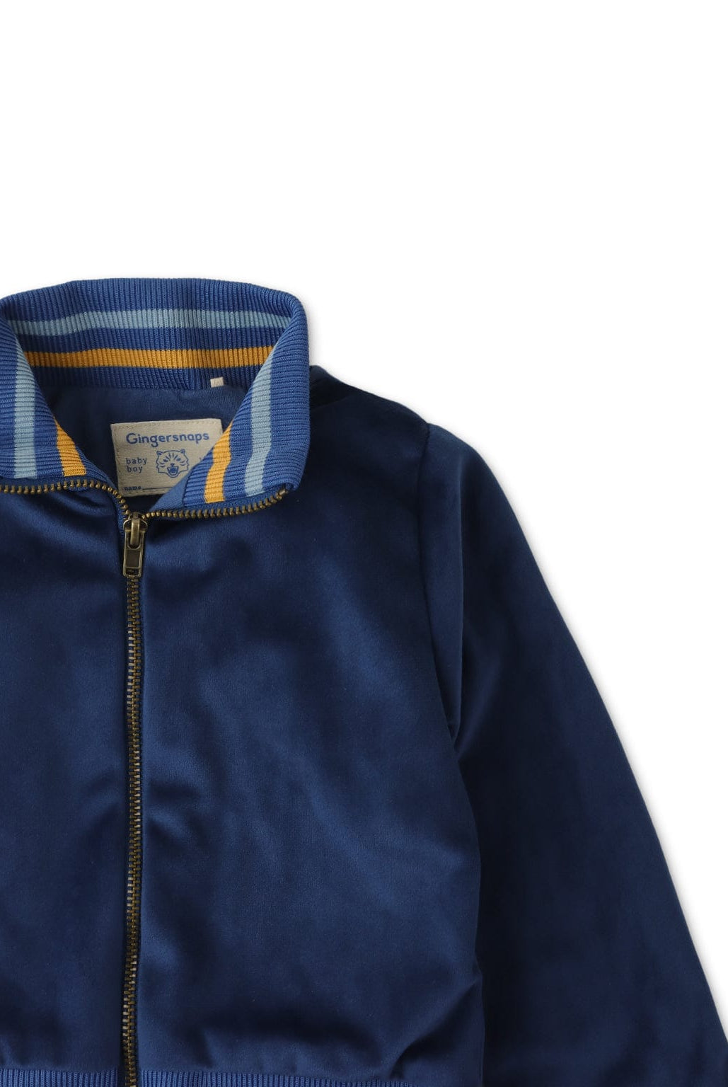 جينجرسنابس جاكيت أطفالي سادة بياقة وأساور مطاط أزرق