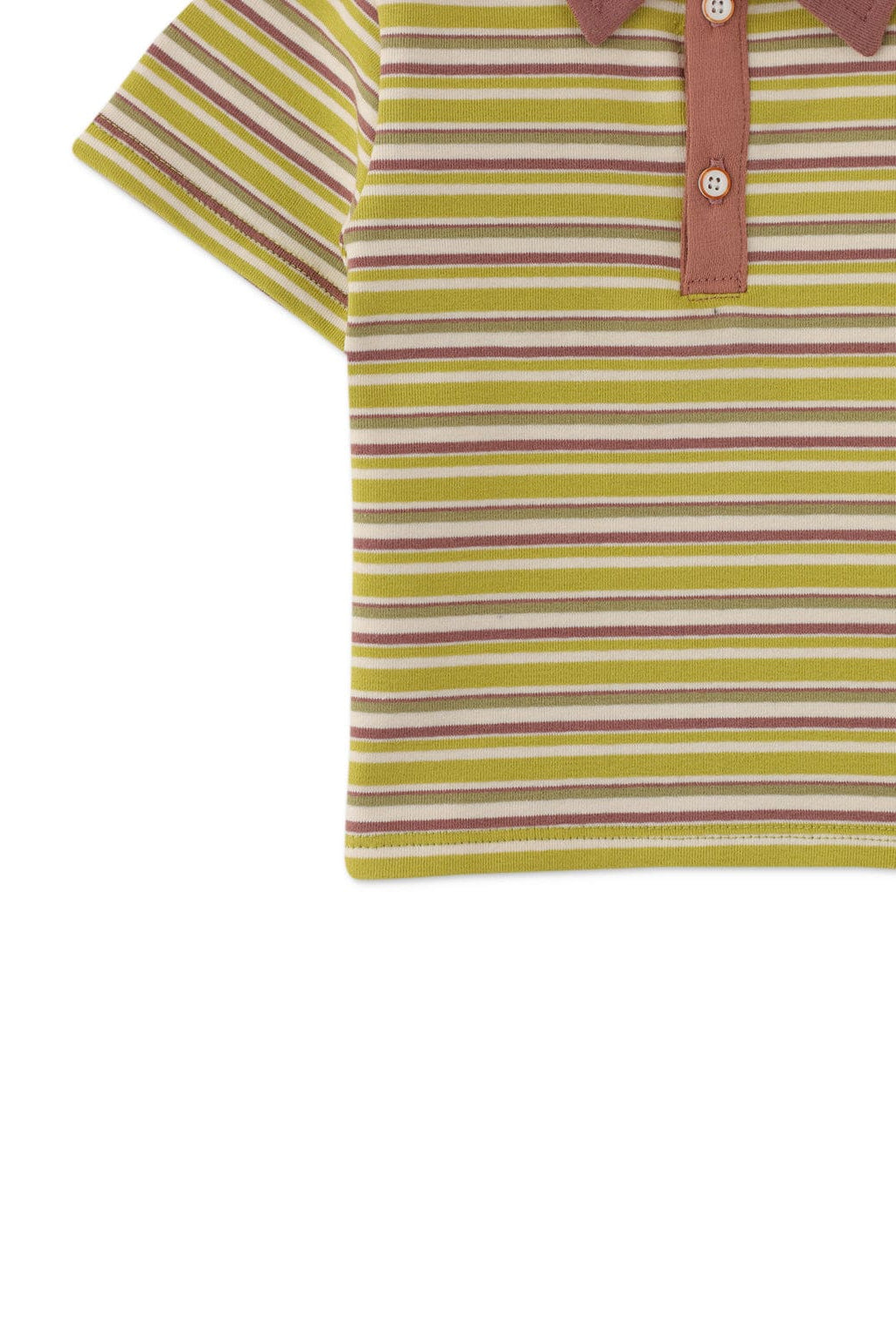 جينجرسنابس تيشيرت مخطط بياقة بالعرض بأزرار بيبي ولادي أخضر