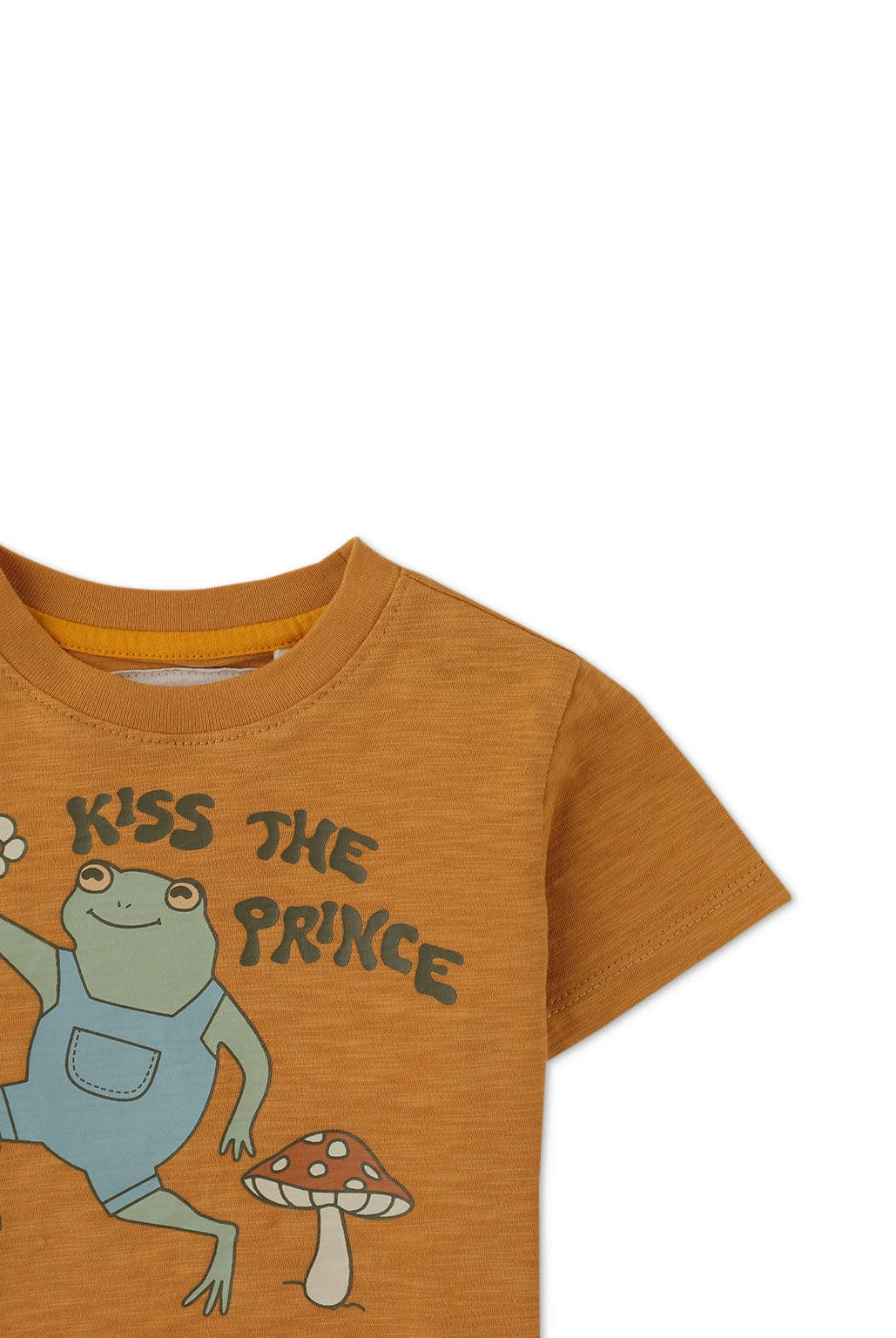 جينجرسنابس تيشيرت نص كم برسمة أمامية أولادي برتقالي