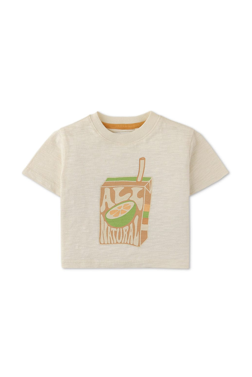 جينجرسنابس تيشيرت نص كم بطبعة أمامية أولادي أوف وايت