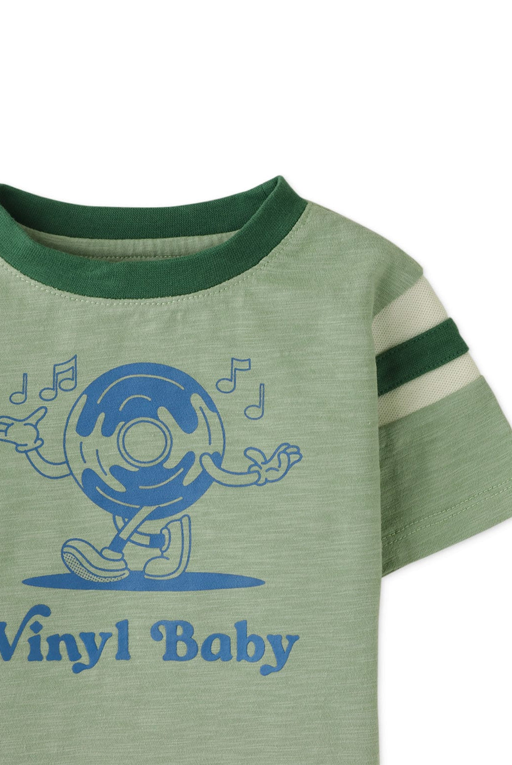 جينجرسنابس تيشيرت حديثي الولادة اولاد بطبعة أمامية نص كم أخضر