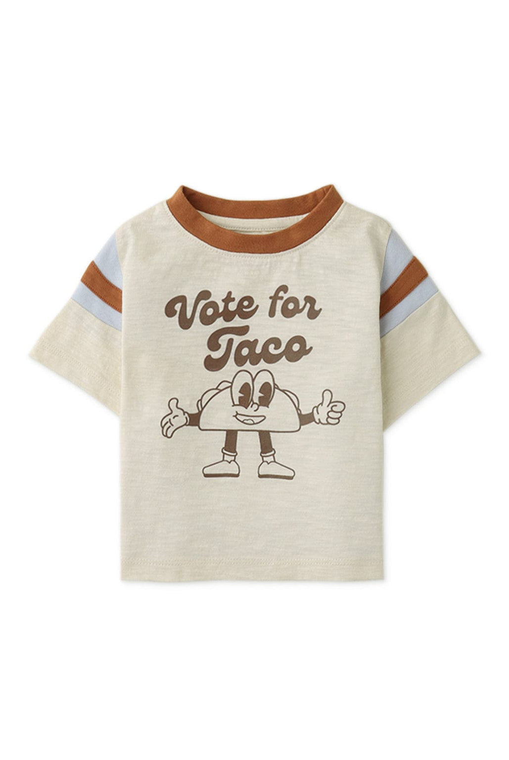 جينجرسنابس تيشيرت حديثي الولادة اولاد نص كم بطبعة أمامية أوف وايت