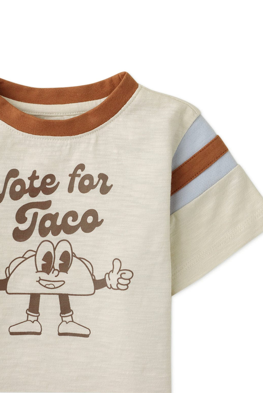 جينجرسنابس تيشيرت حديثي الولادة اولاد نص كم بطبعة أمامية أوف وايت