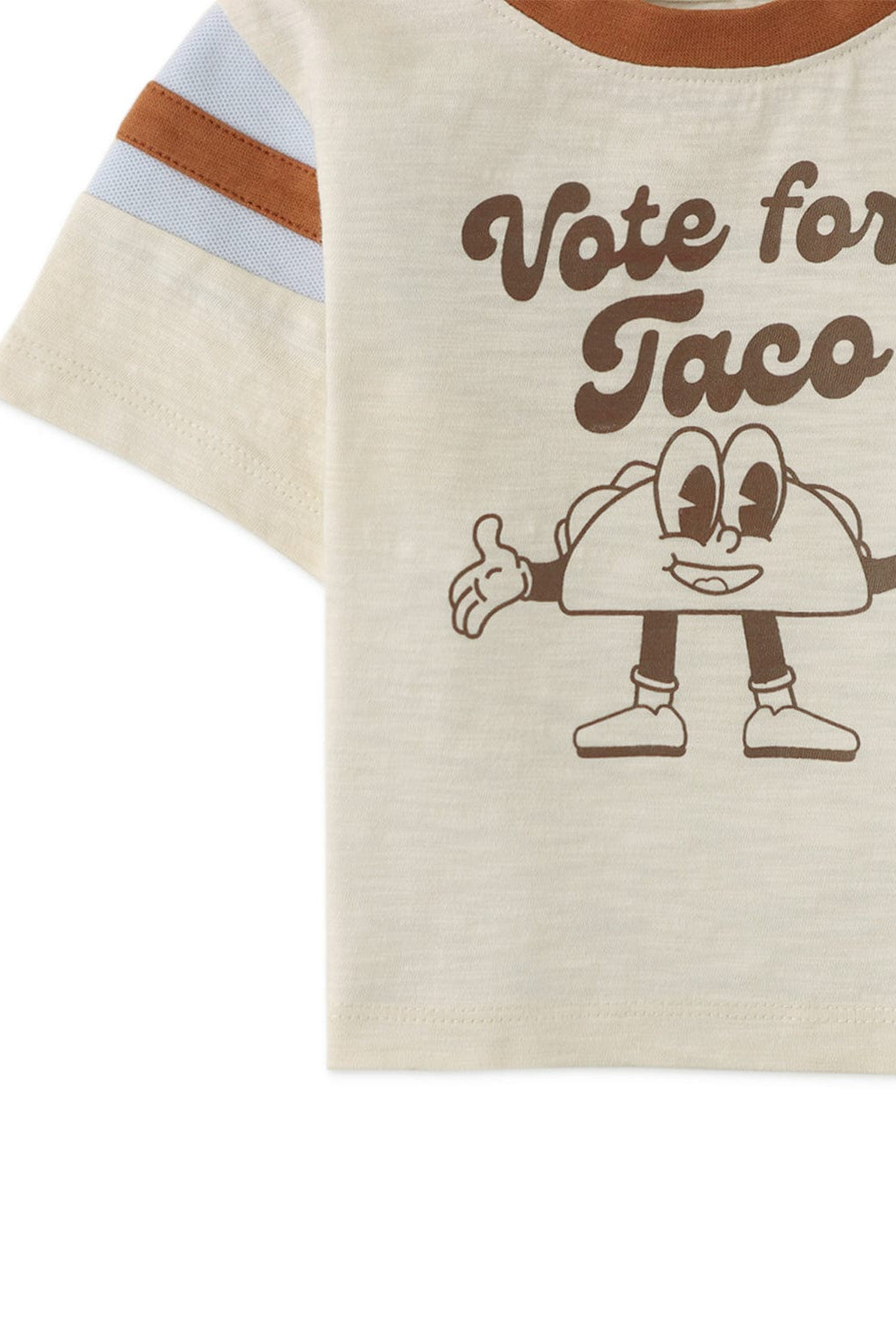 جينجرسنابس تيشيرت حديثي الولادة اولاد نص كم بطبعة أمامية أوف وايت