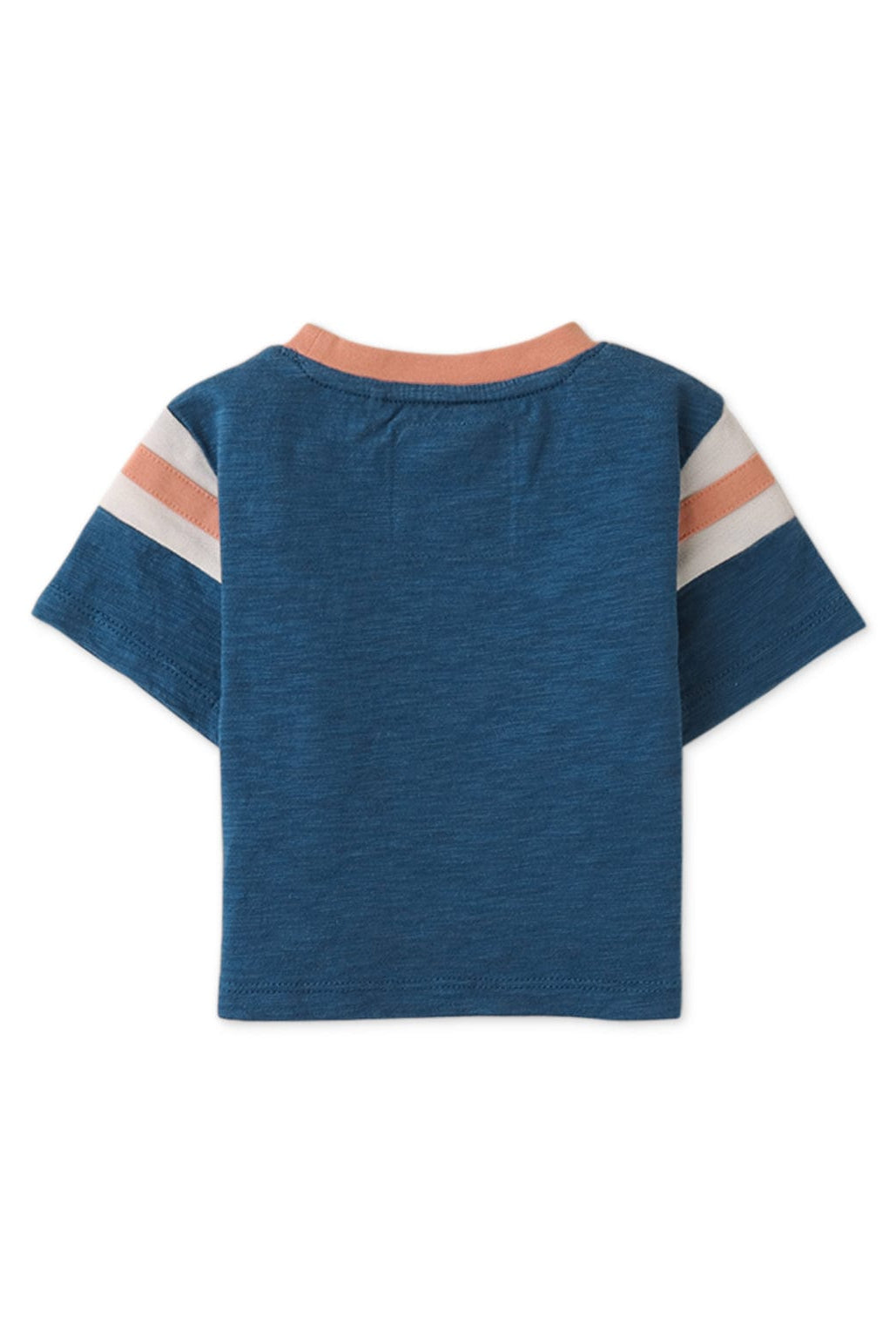 جينجرسنابس تيشيرت حديثي الولادة ولادي نص كم بطبعة أمامية أزرق