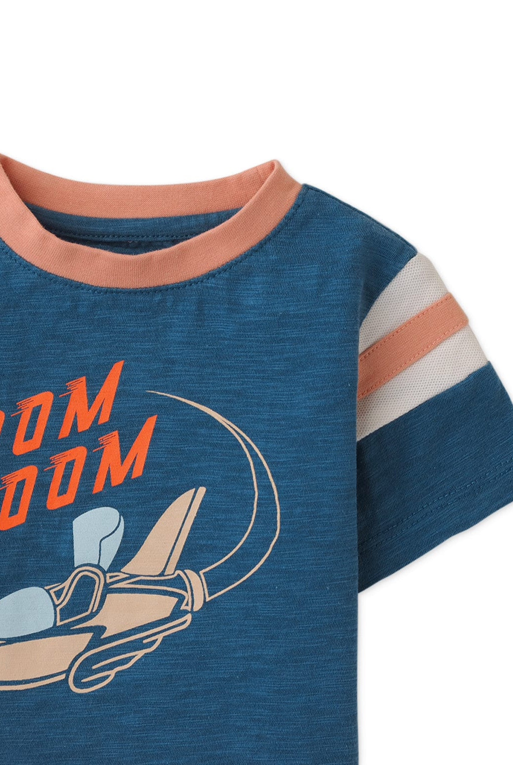 جينجرسنابس تيشيرت حديثي الولادة ولادي نص كم بطبعة أمامية أزرق