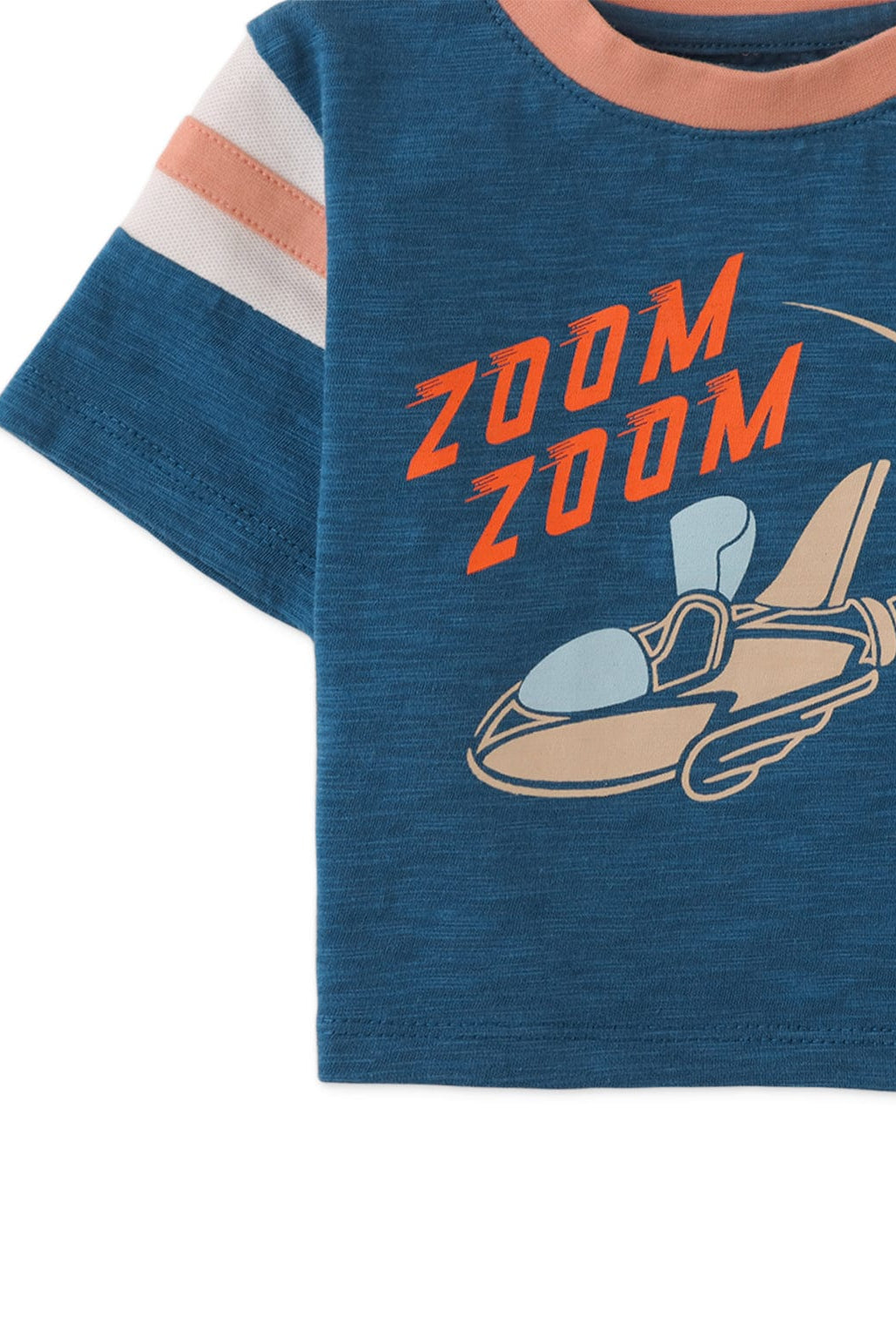 جينجرسنابس تيشيرت حديثي الولادة ولادي نص كم بطبعة أمامية أزرق