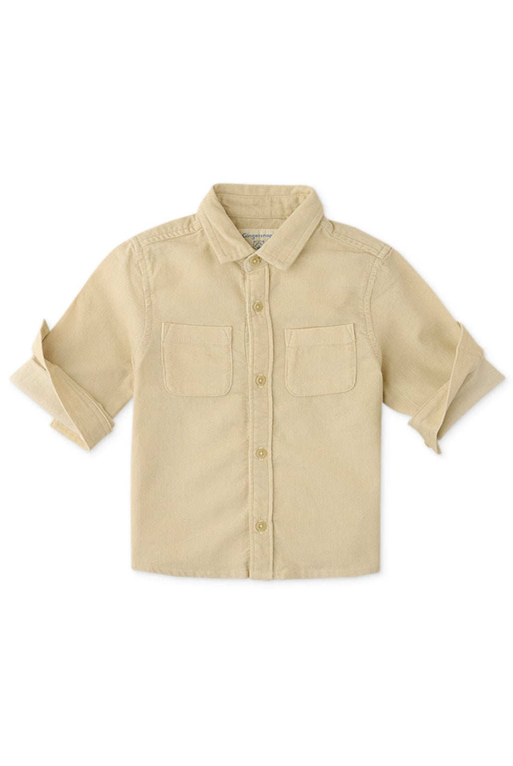 جينجرسنابس قميص ولادي اطفالي سادة 2 جيب بيج