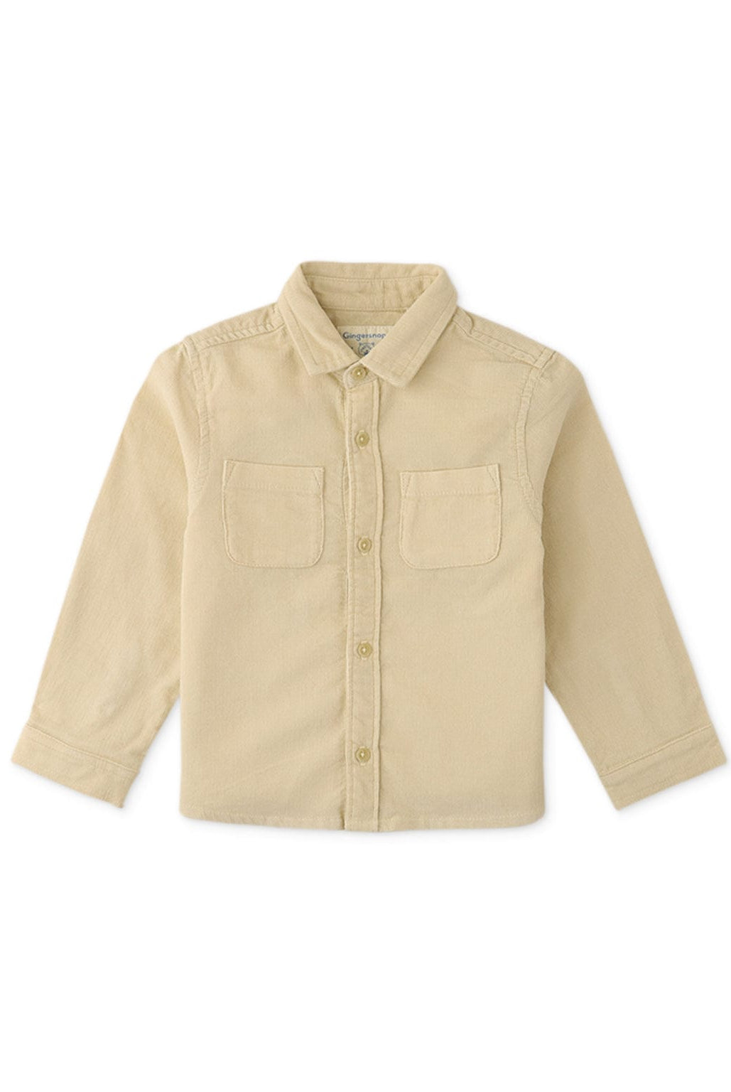 جينجرسنابس قميص ولادي اطفالي سادة 2 جيب بيج