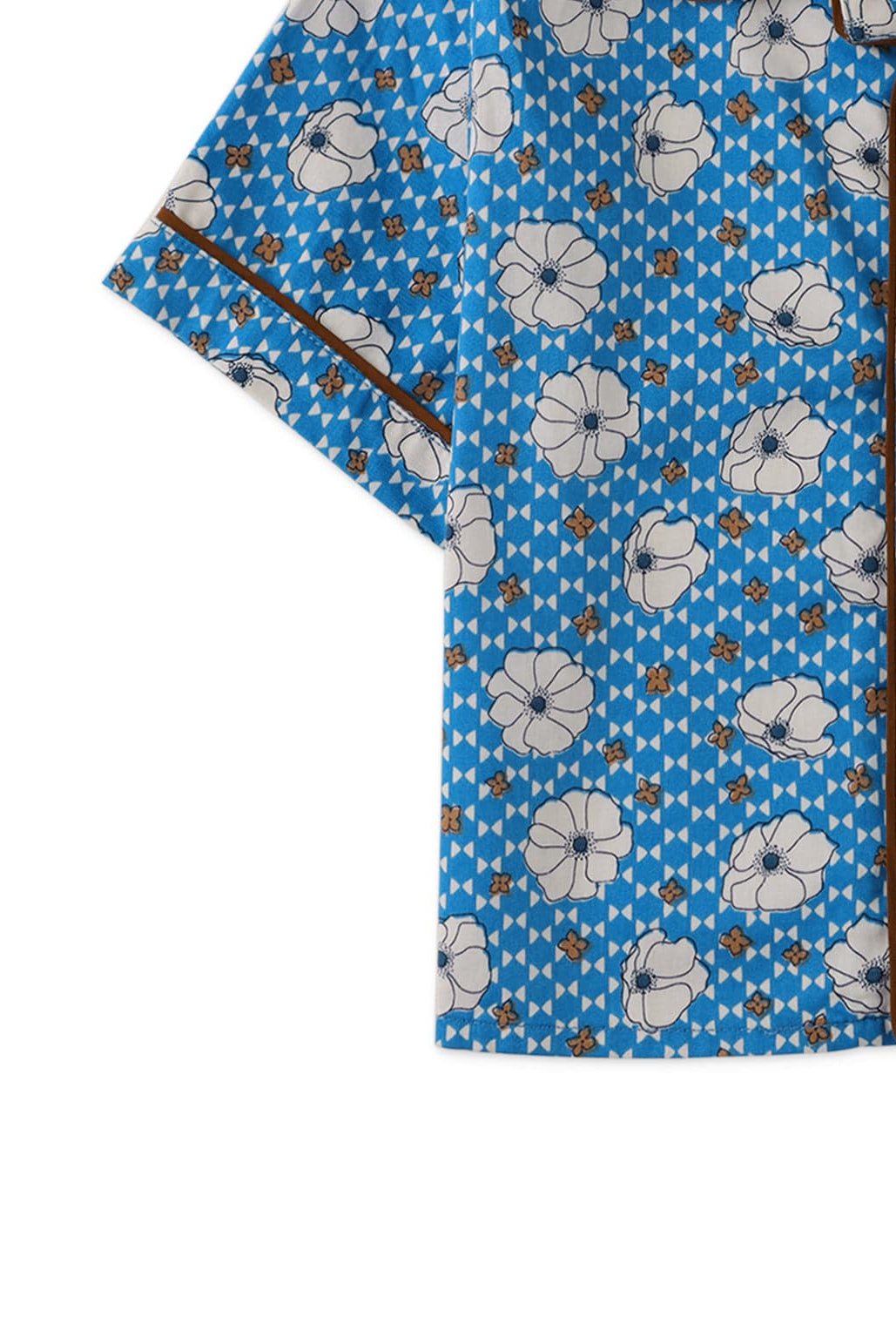 جينجرسنابس قميص بولو منسوج للأولاد حديثي الولادة مورد نص كم أزرق