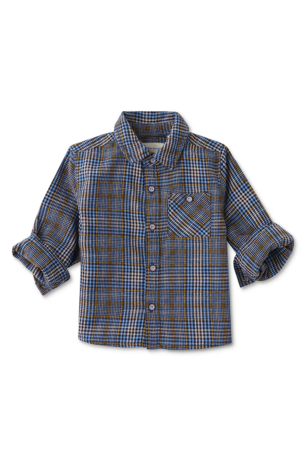 جينجرسنابس قميص بولو منسوج للأولاد حديثي الولادة كم طويل منقوش متعدد الألوان