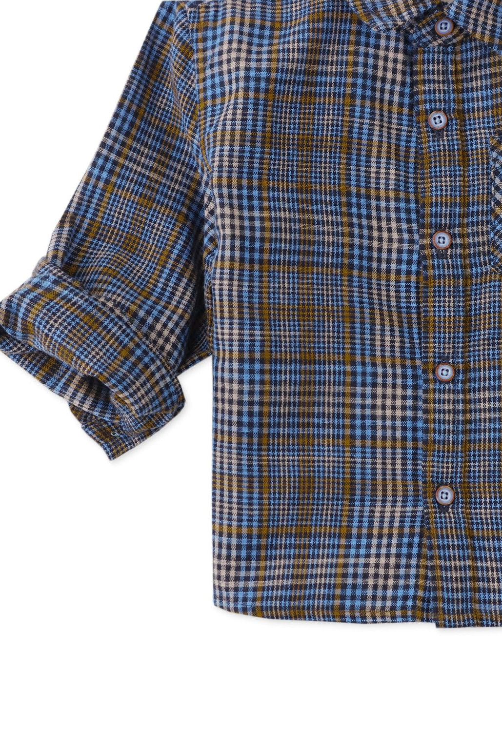 جينجرسنابس قميص بولو منسوج للأولاد حديثي الولادة كم طويل منقوش متعدد الألوان