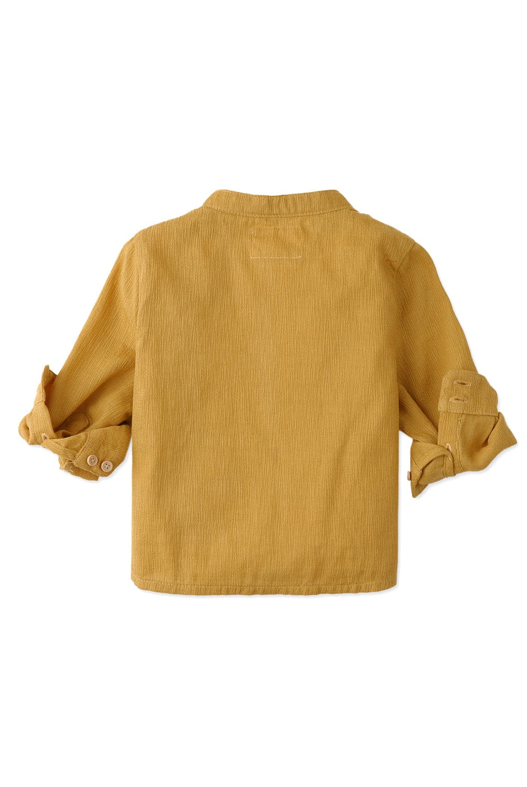 جينجرسنابس قميص بولو منسوج للأولاد حديثي الولادة سادة بأزرار أمامية أصفر