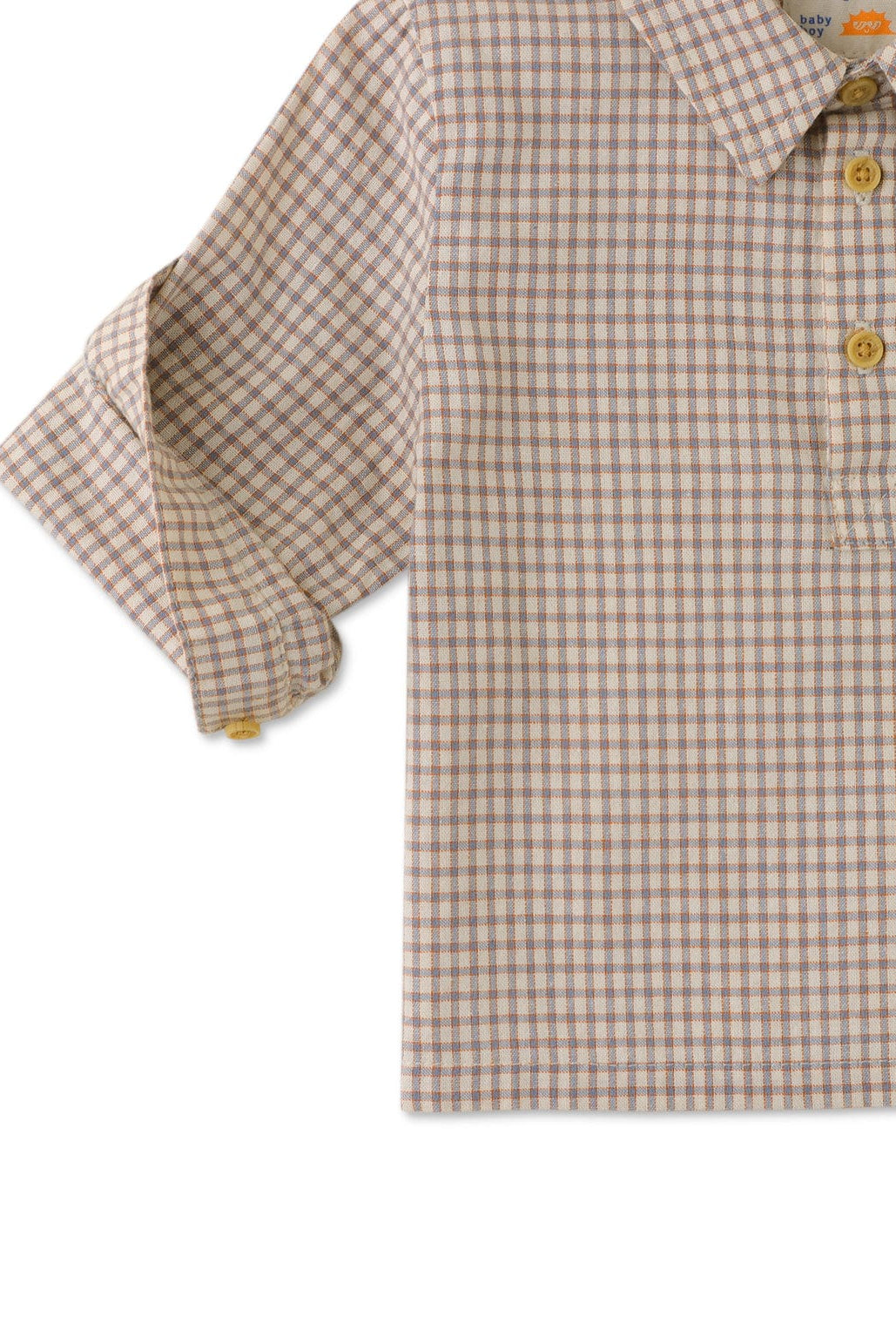 جينجرسنابس قميص بولو منسوج للأولاد حديثي الولادة مربعات بأزرار أمامية متعدد الألوان