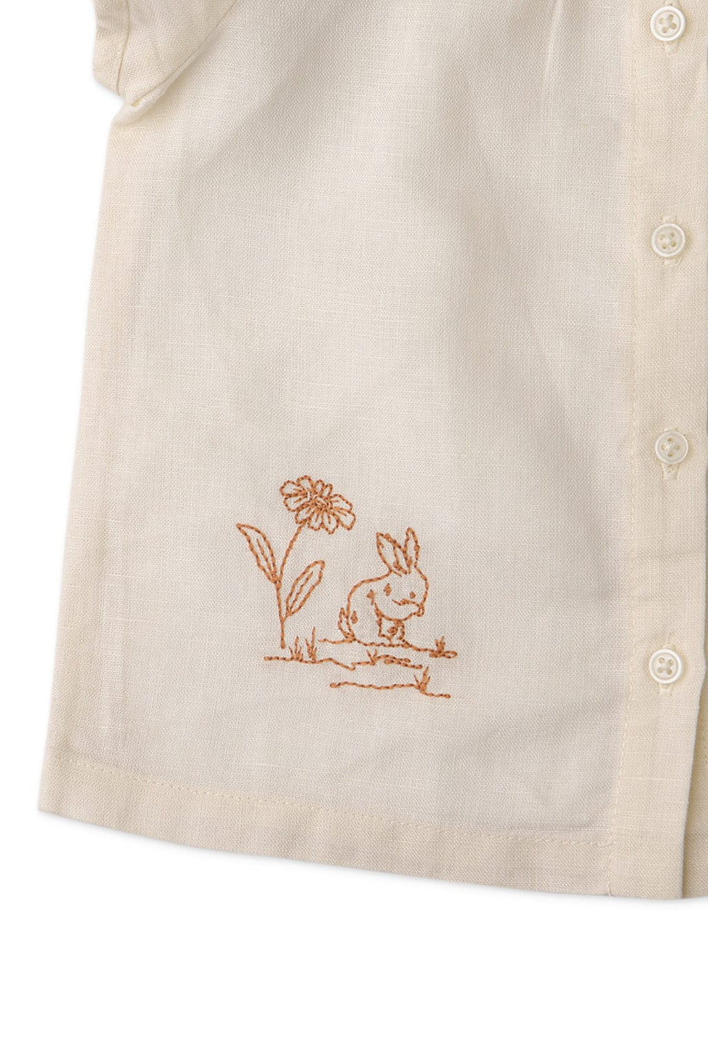 جينجرسنابس بلوزة بأزرار أمامية كم قصير بيبي بناتي أوف وايت