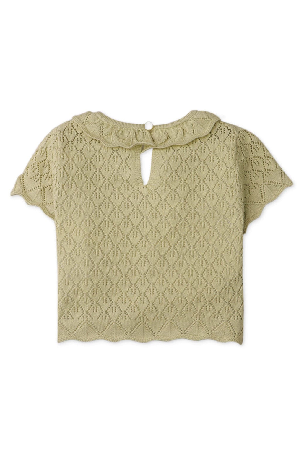 جينجرسنابس بلوزة بيبي بناتي مخرمة نص كم أخضر