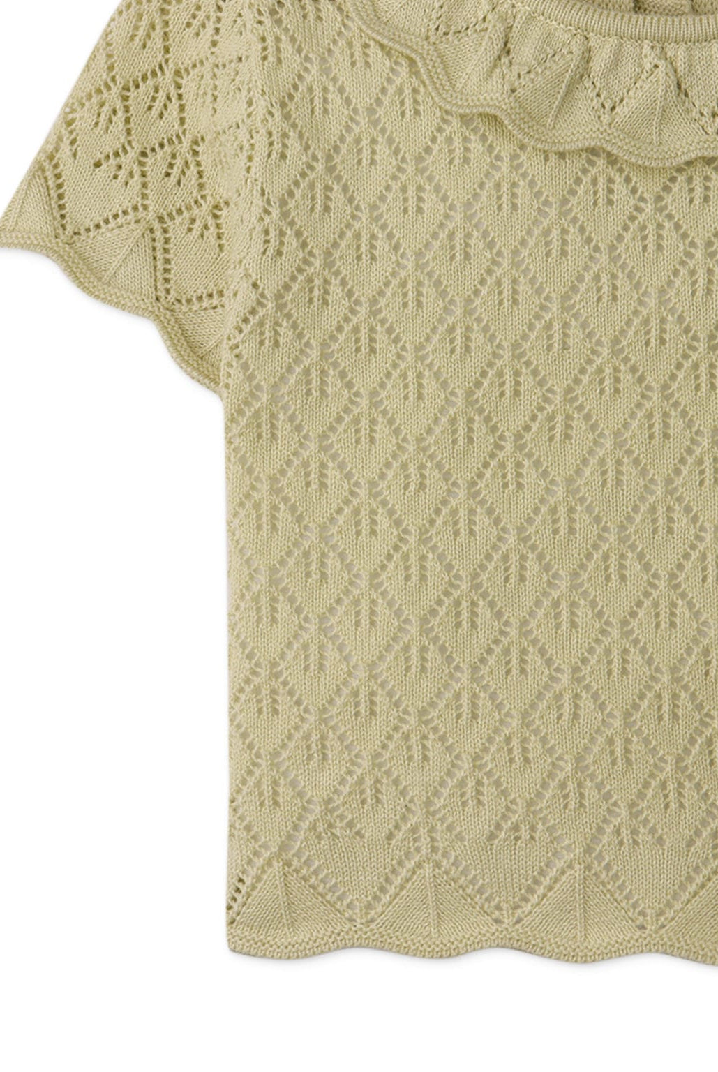 جينجرسنابس بلوزة بيبي بناتي مخرمة نص كم أخضر