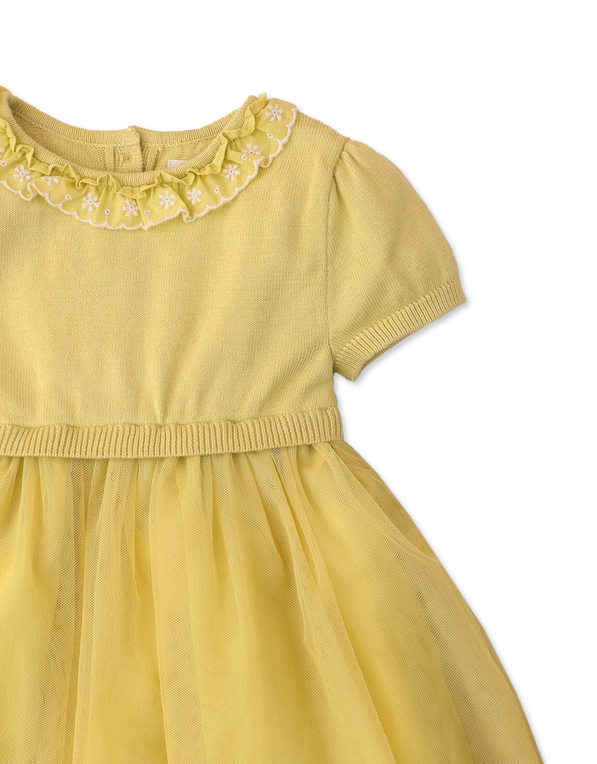 جينجرسنابس فستان بيبي بنات للأطفال مخرم بكشكشة أصفر