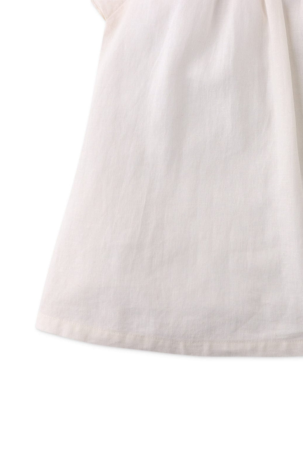 جينجرسنابس فستان بيبي بناتي منسوج سادة واسع كم قصير أوف وايت