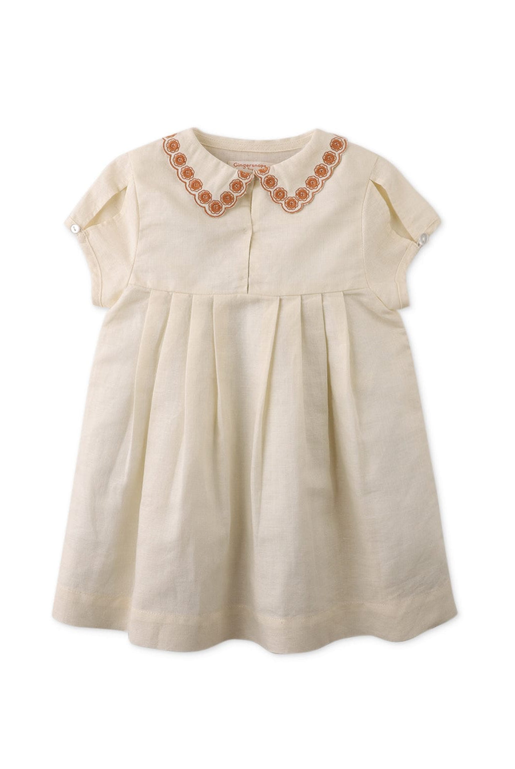 جينجرسنابس فستان بيبي بناتي منقوش سادة أوف وايت