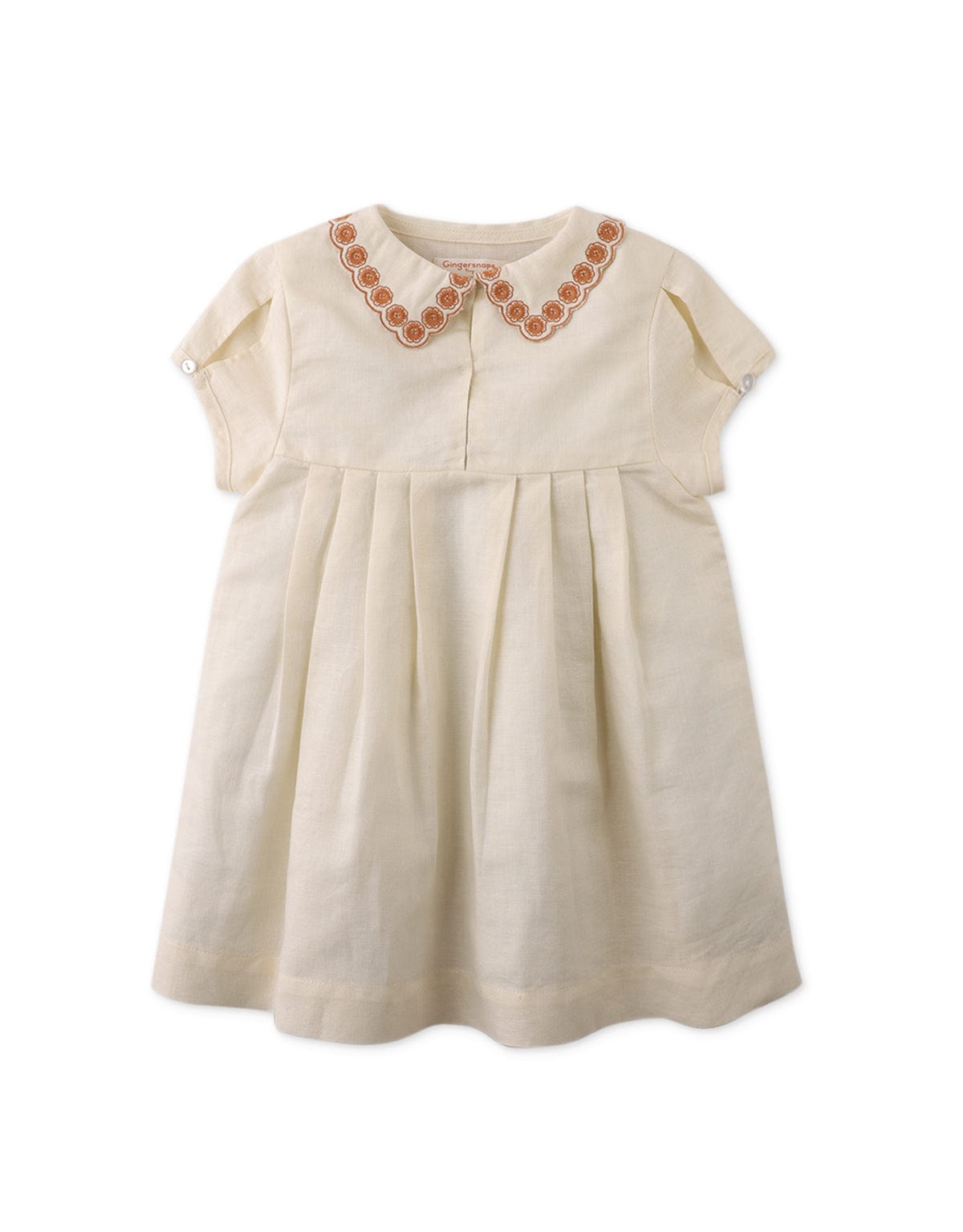 جينجرسنابس فستان بيبي بناتي منقوش سادة أوف وايت