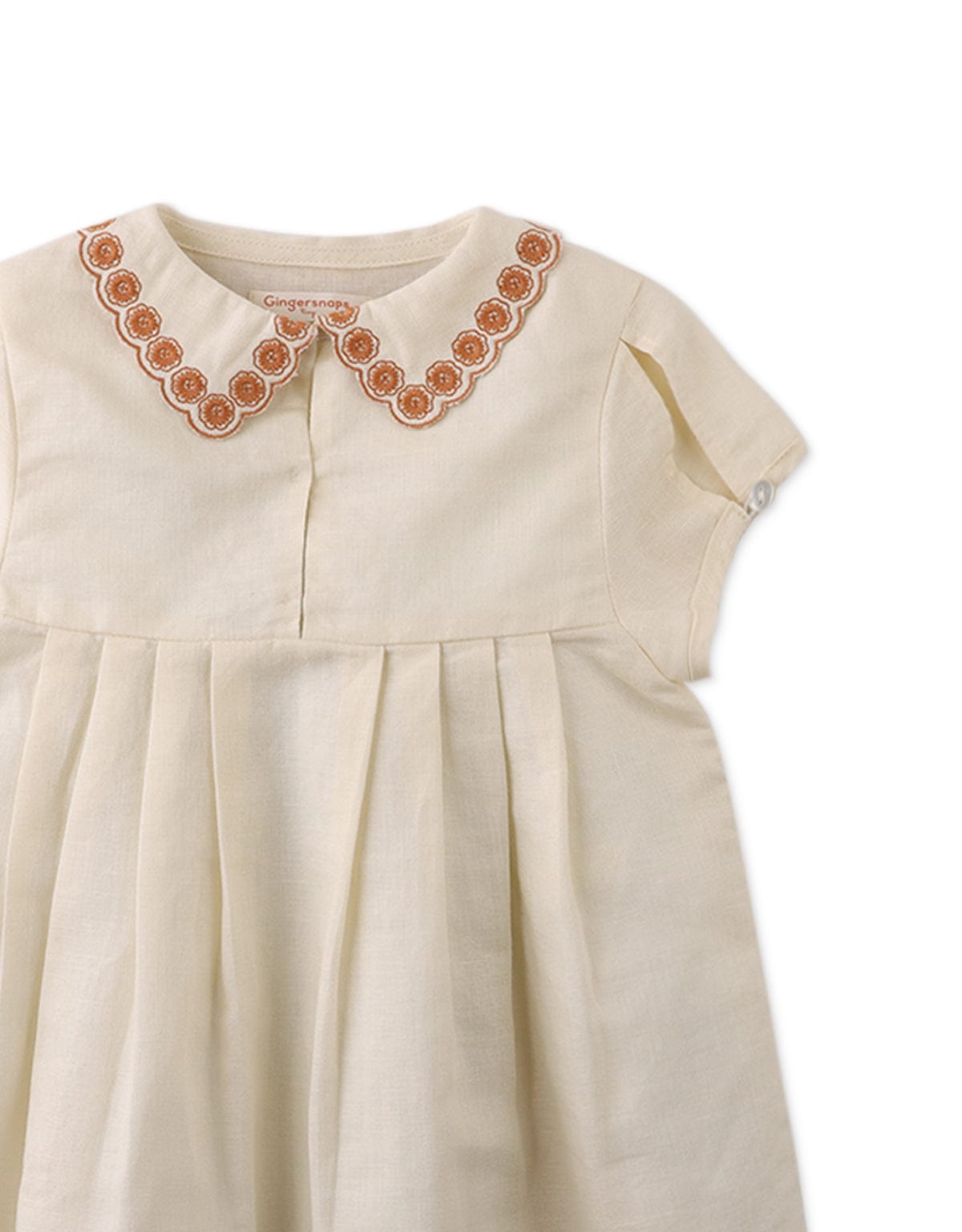 جينجرسنابس فستان بيبي بناتي منقوش سادة أوف وايت