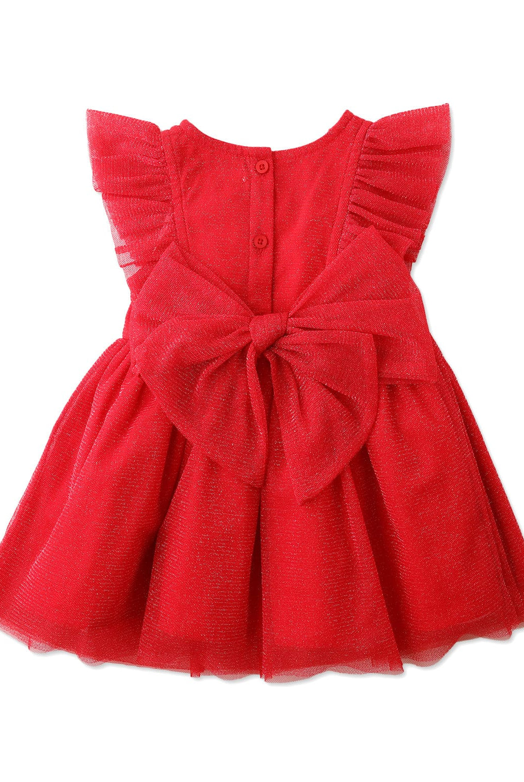 جينجرسنابس فستان بيبي بناتي منسوج بفيونكة على الخصر أحمر