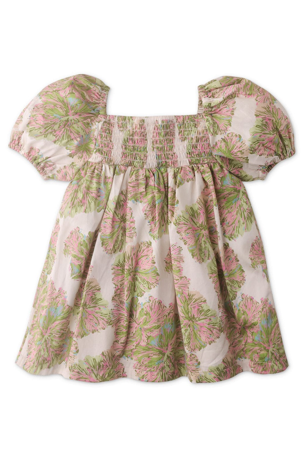 جينجرسنابس فستان مواليد منقوش واكمام مطاط بناتى